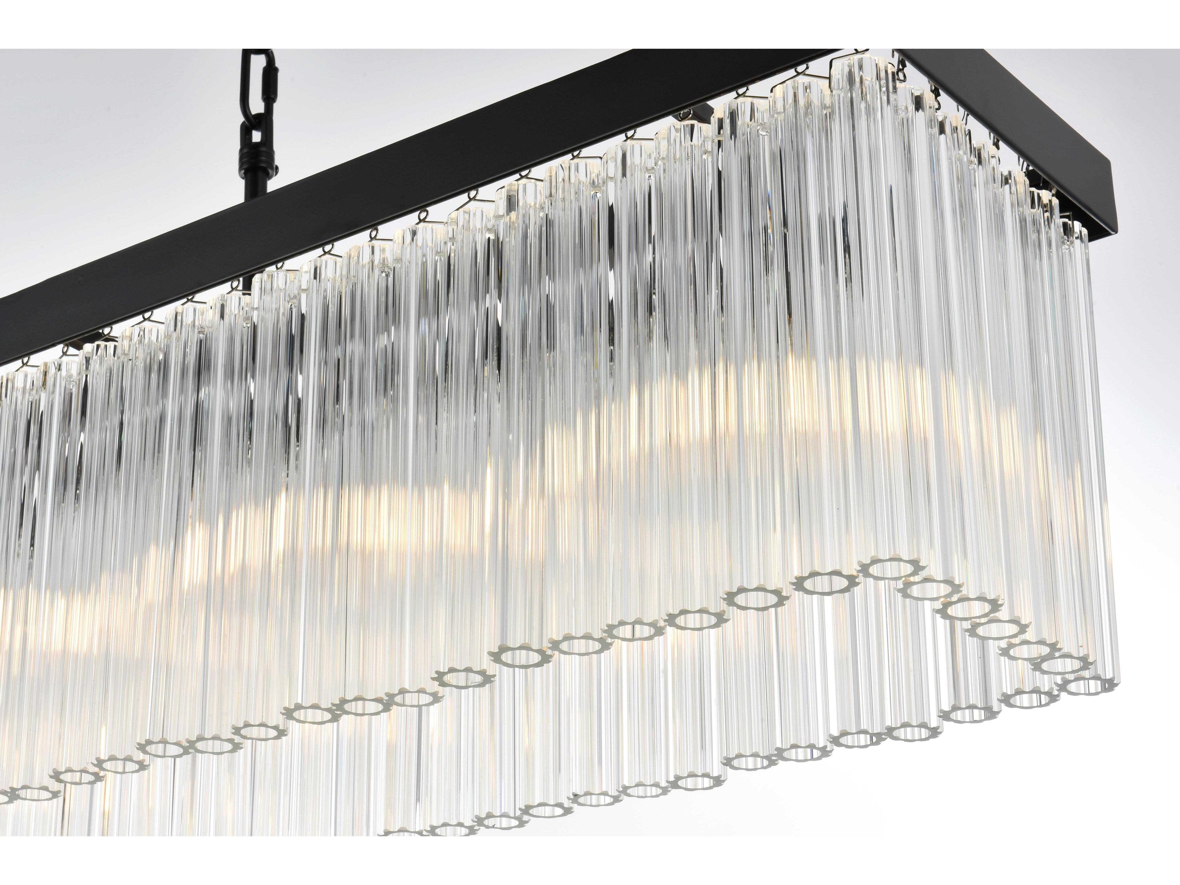 Elegant Lighting Harlow 6-Light Black Island Pendant