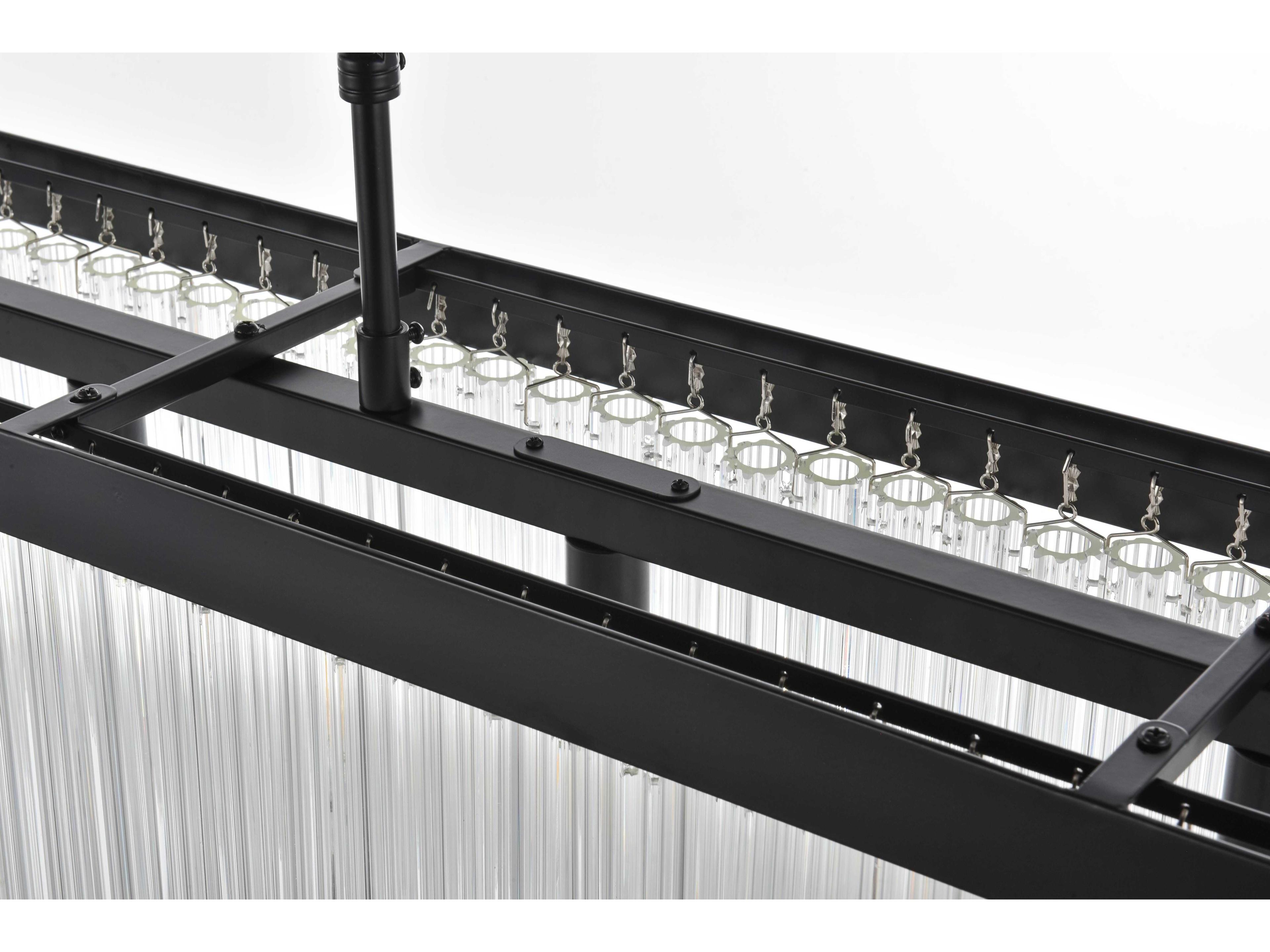 Elegant Lighting Harlow 6-Light Black Island Pendant