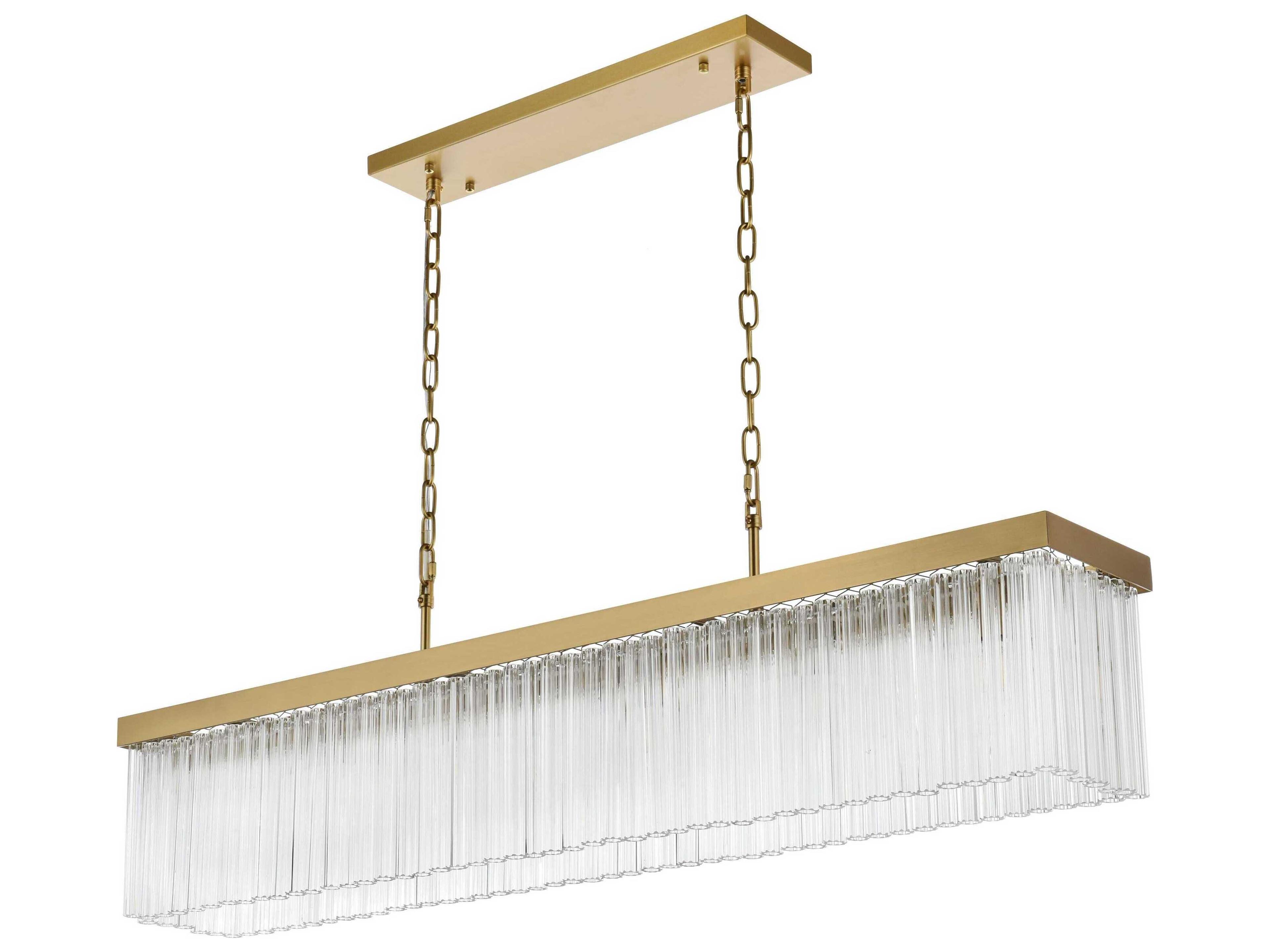 Elegant Lighting Harlow 6-Light Satin Gold Tiered Island Pendant