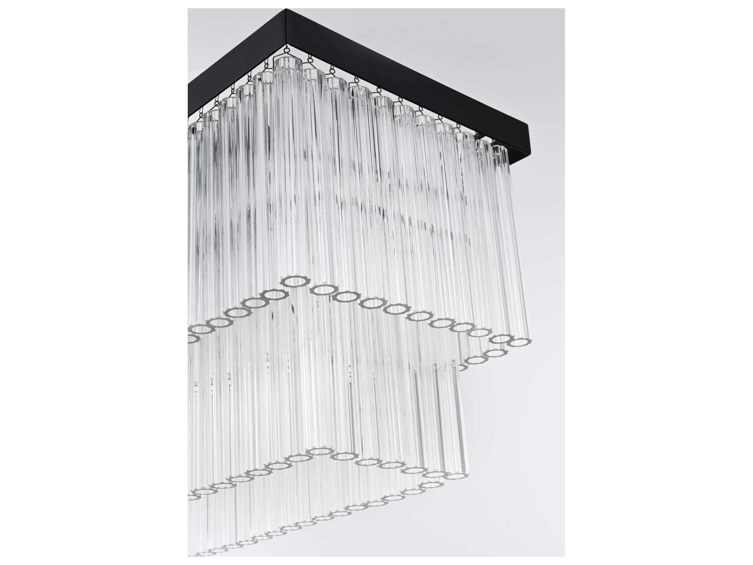 Elegant Lighting Harlow 9-Light Black Tiered Island Pendant