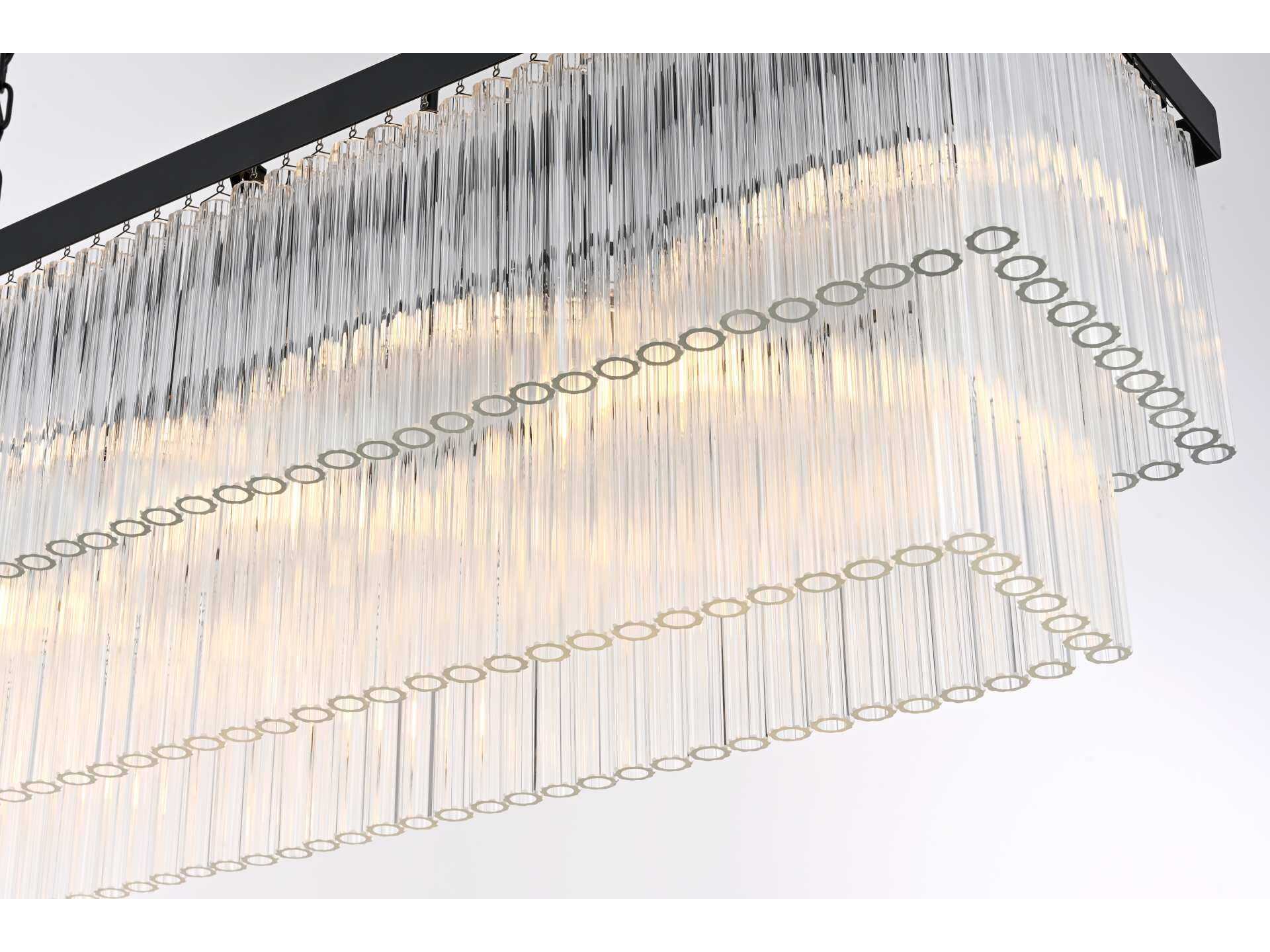 Elegant Lighting Harlow 9-Light Black Tiered Island Pendant