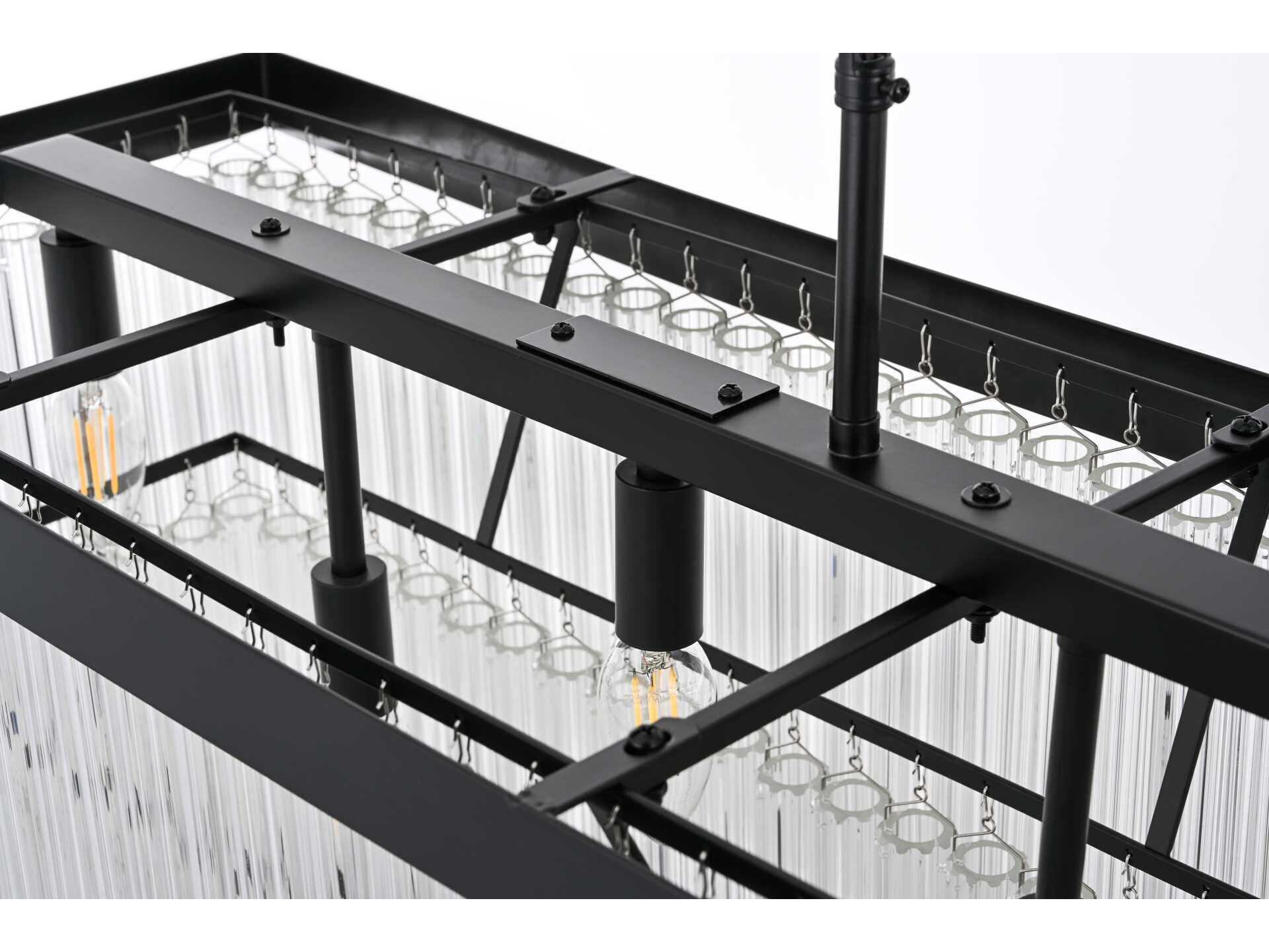 Elegant Lighting Harlow 9-Light Black Tiered Island Pendant