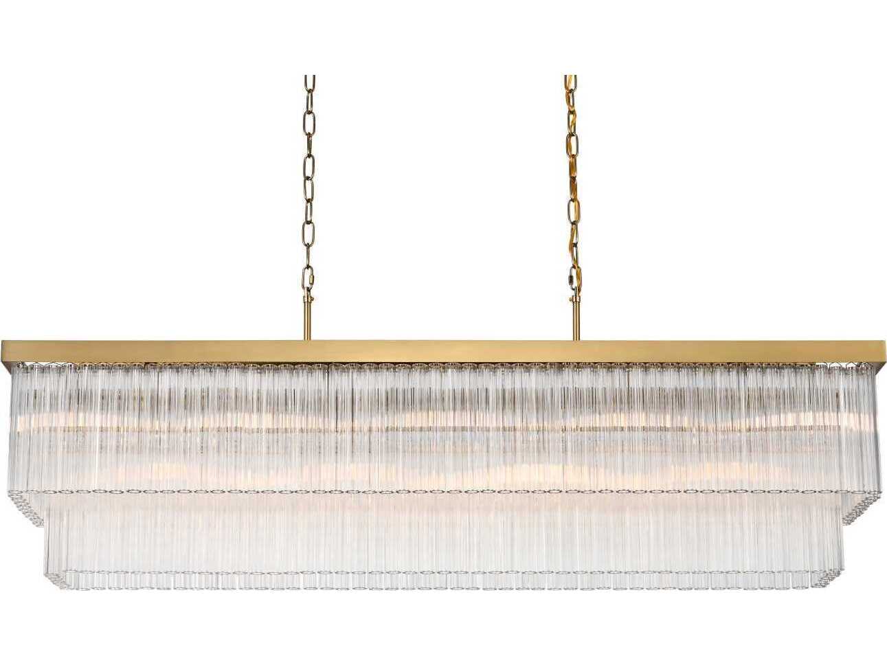 Elegant Lighting Harlow 9-Light Satin Gold Tiered Island Pendant