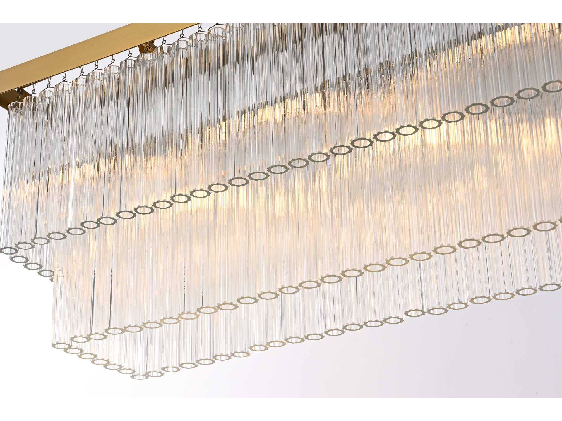 Elegant Lighting Harlow 9-Light Satin Gold Tiered Island Pendant