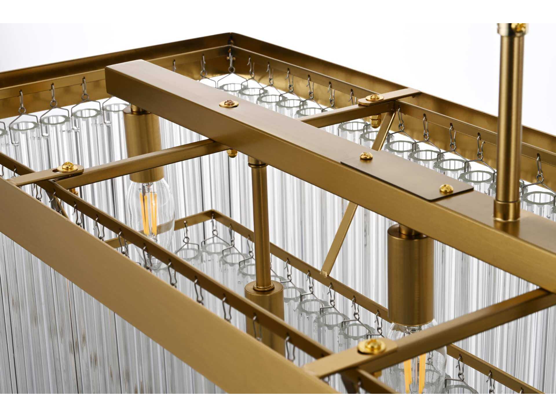 Elegant Lighting Harlow 9-Light Satin Gold Tiered Island Pendant