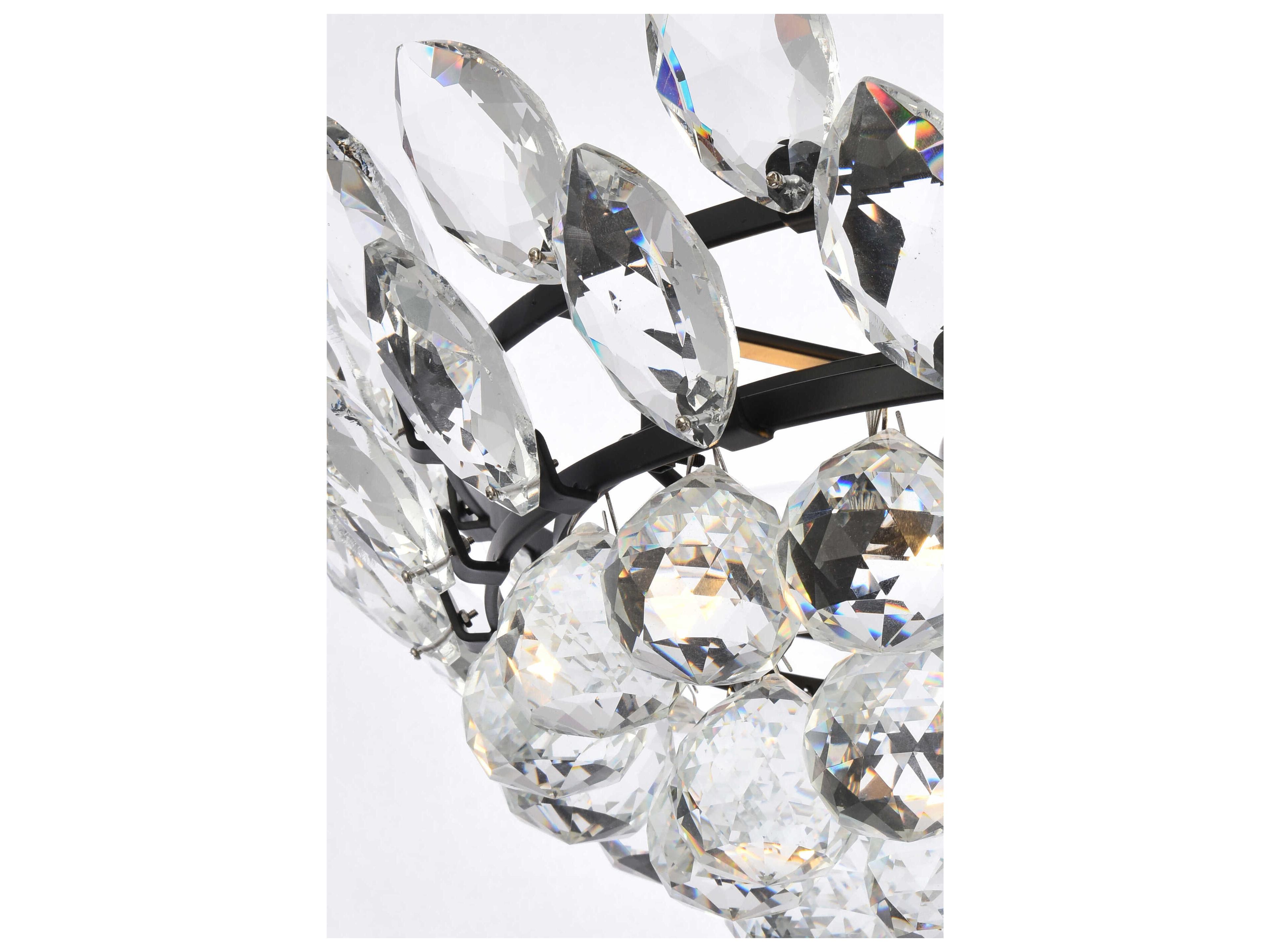 Elegant Lighting Emilia 3-Light Black Crystal Pendant