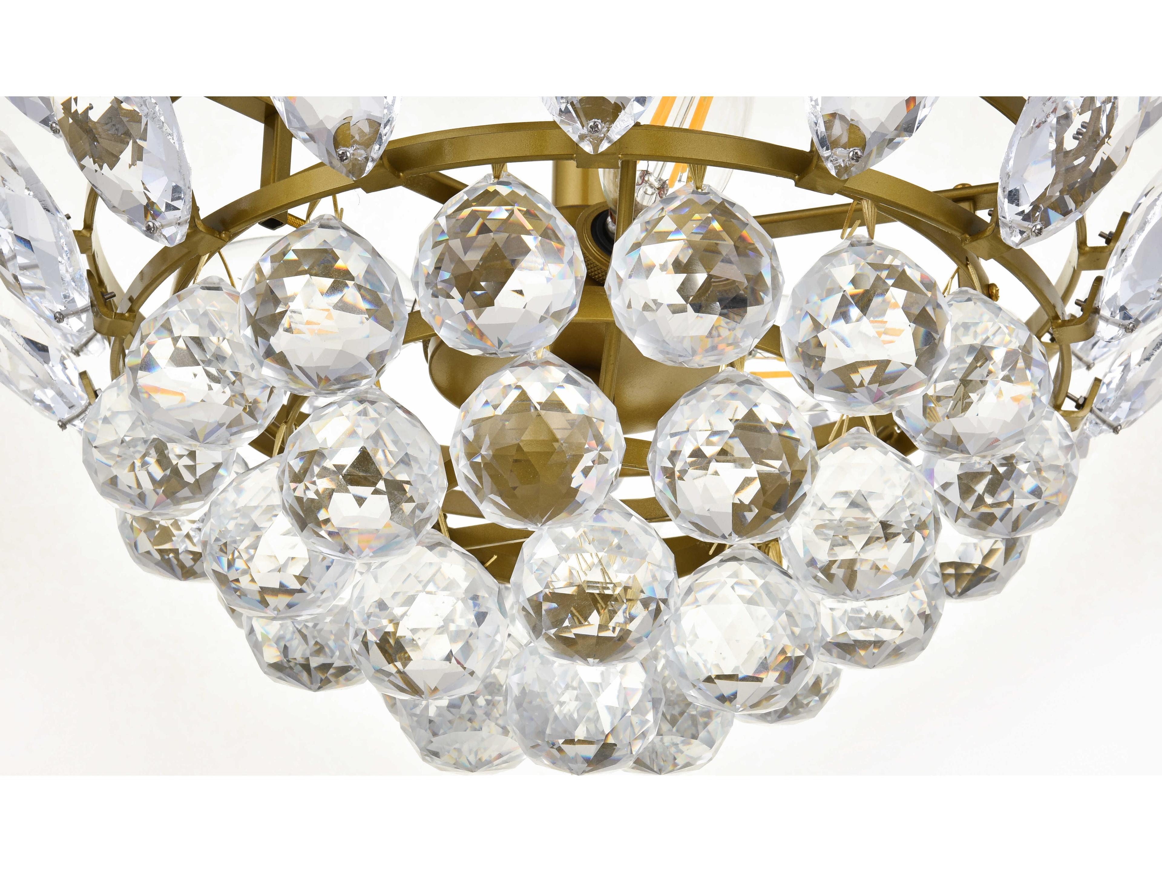 Elegant Lighting Emilia 3-Light Brass Crystal Pendant
