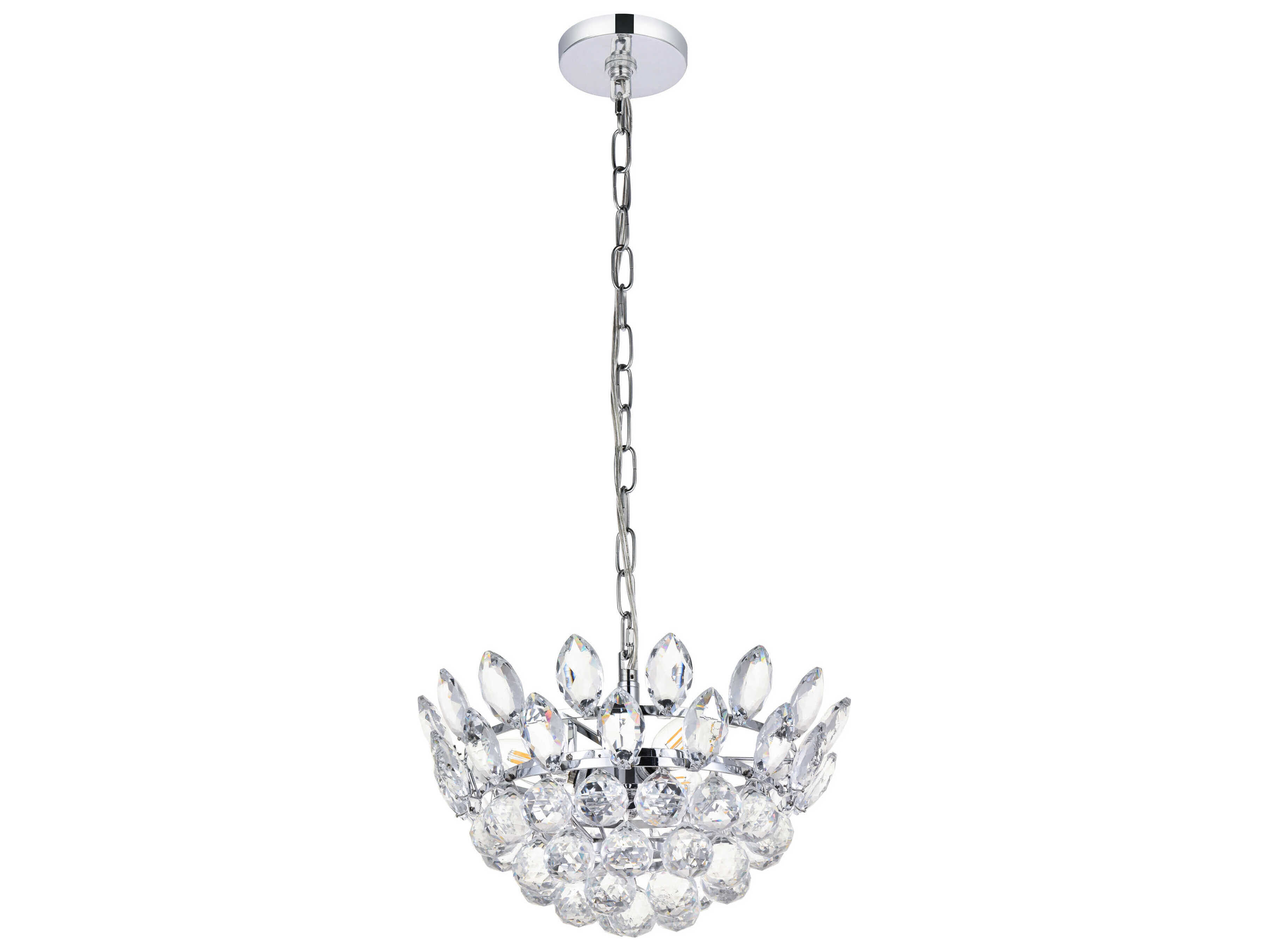 Elegant Lighting Emilia 3-Light Chrome Crystal Pendant