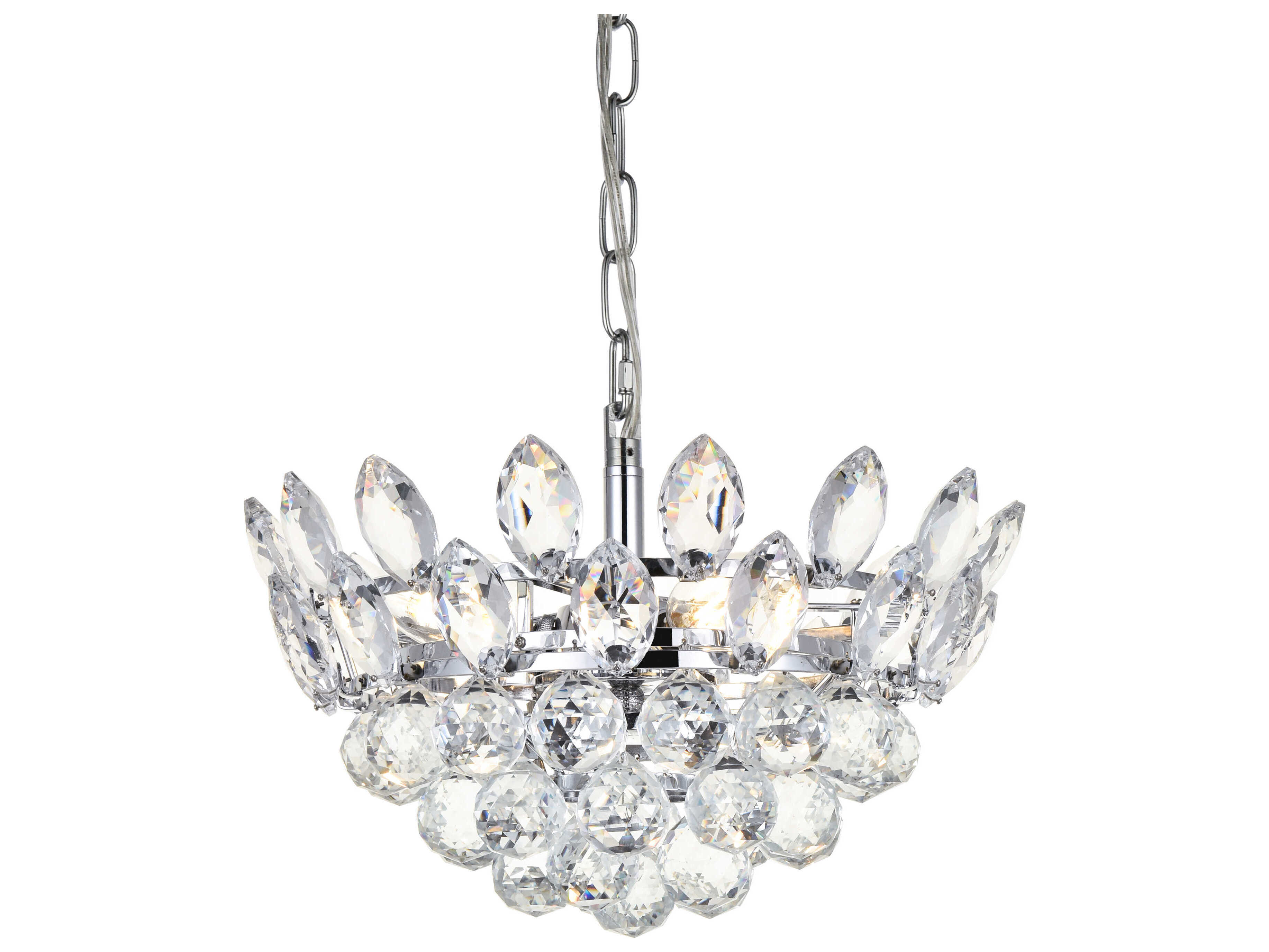 Elegant Lighting Emilia 3-Light Chrome Crystal Pendant
