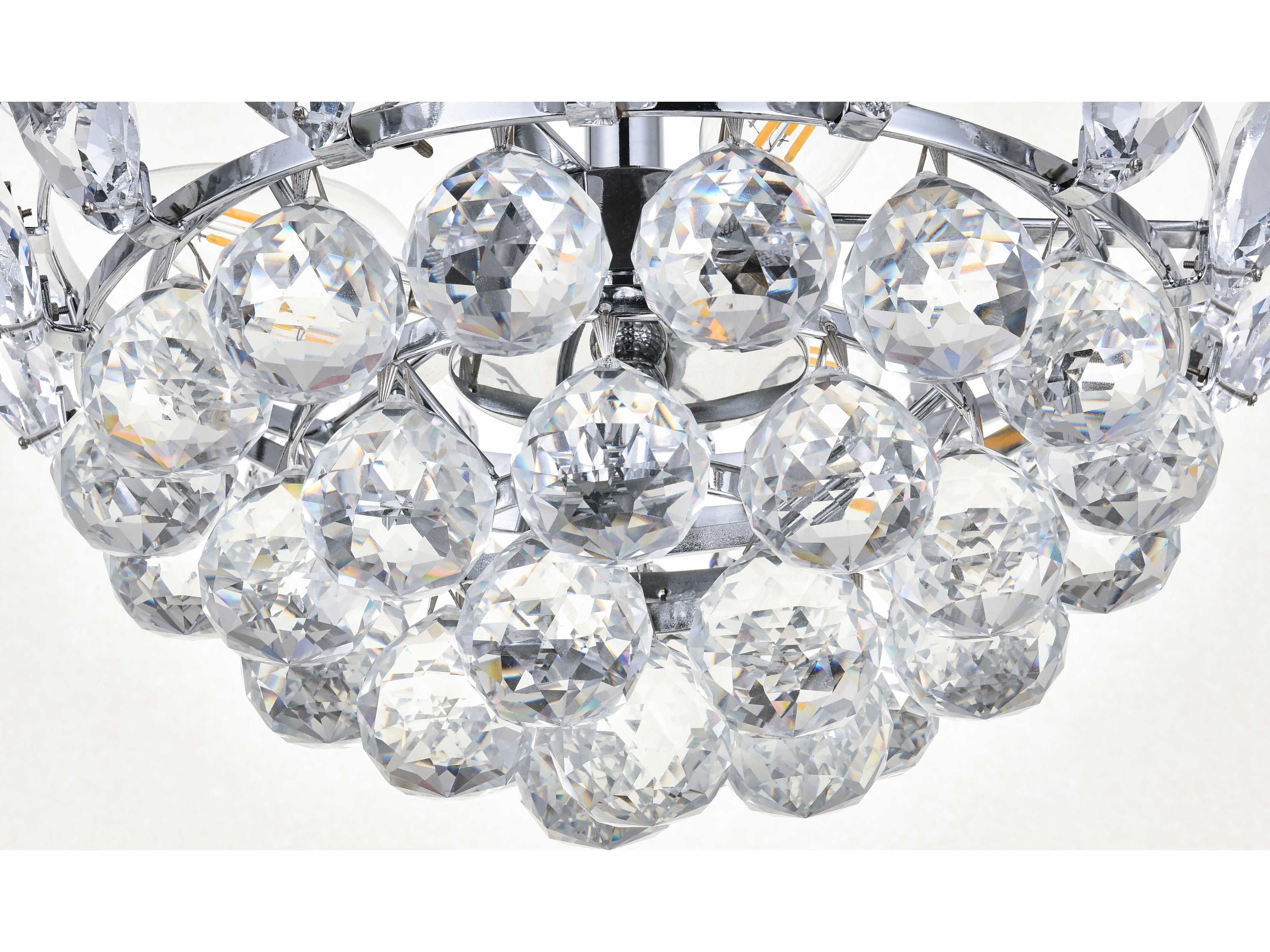 Elegant Lighting Emilia 3-Light Chrome Crystal Pendant