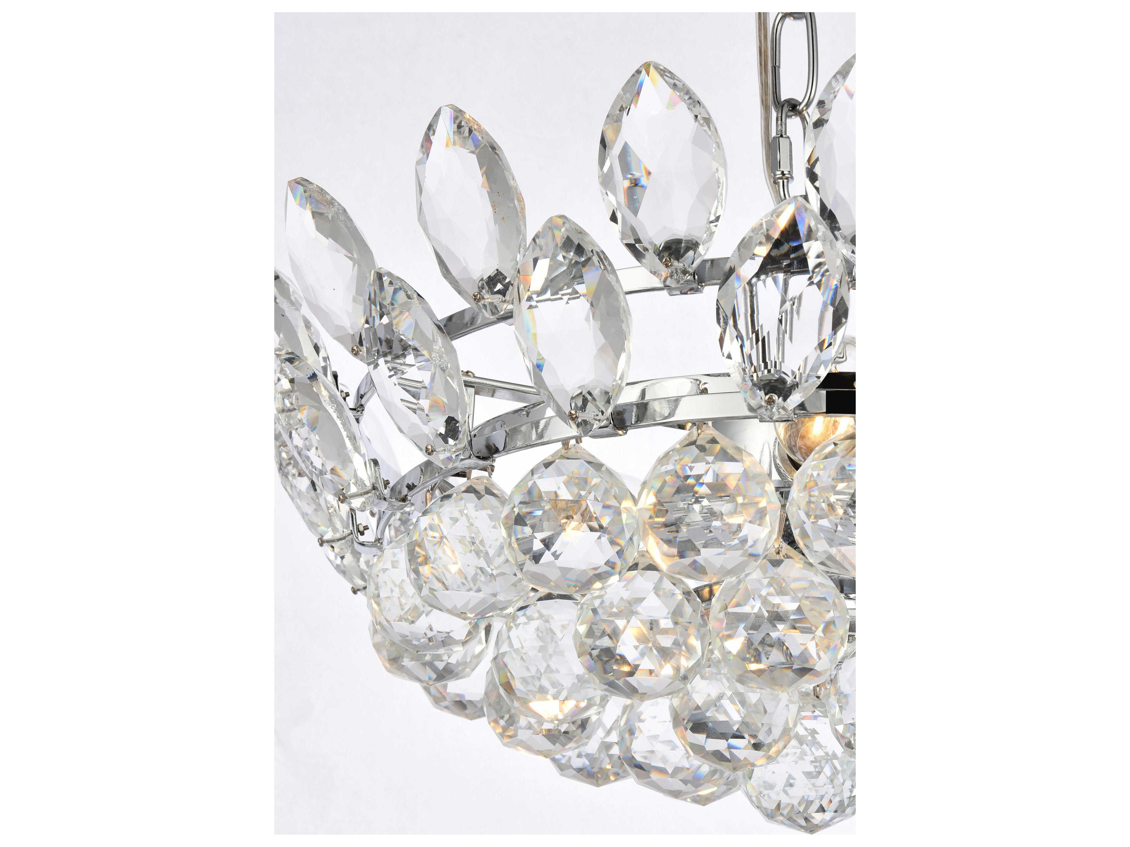 Elegant Lighting Emilia 3-Light Chrome Crystal Pendant