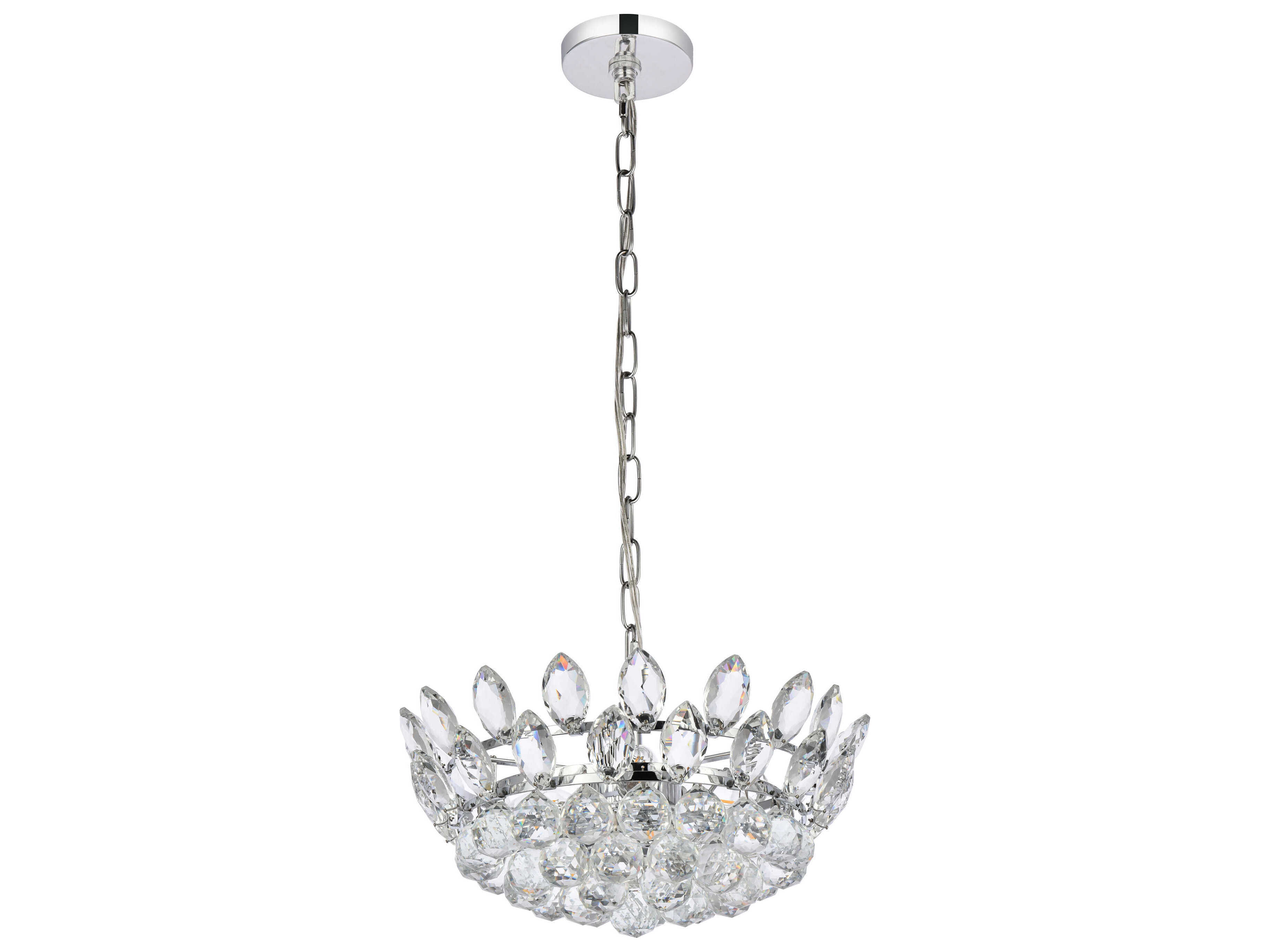 Elegant Lighting Emilia 3-Light Chrome Crystal Pendant