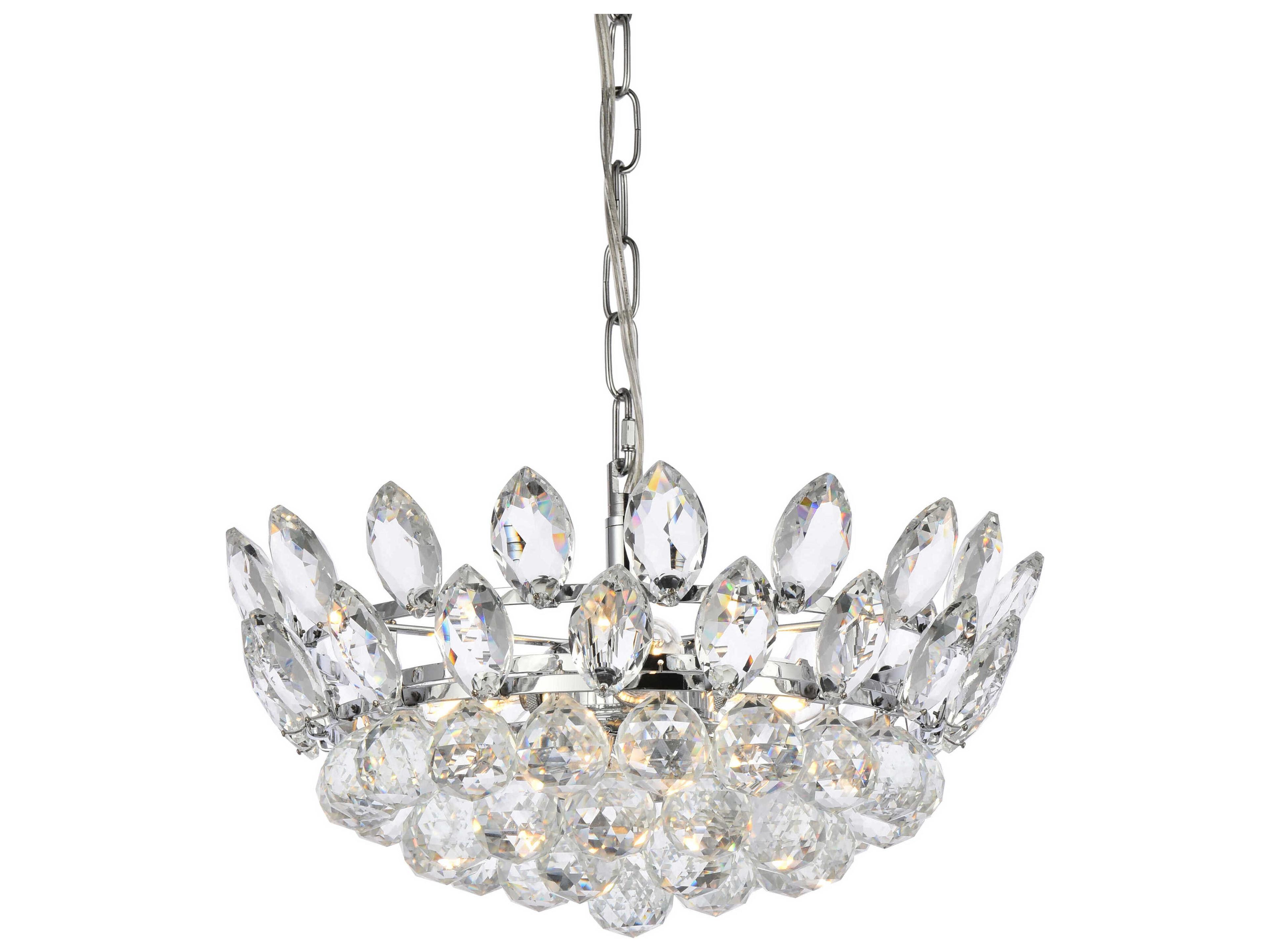 Elegant Lighting Emilia 3-Light Chrome Crystal Pendant