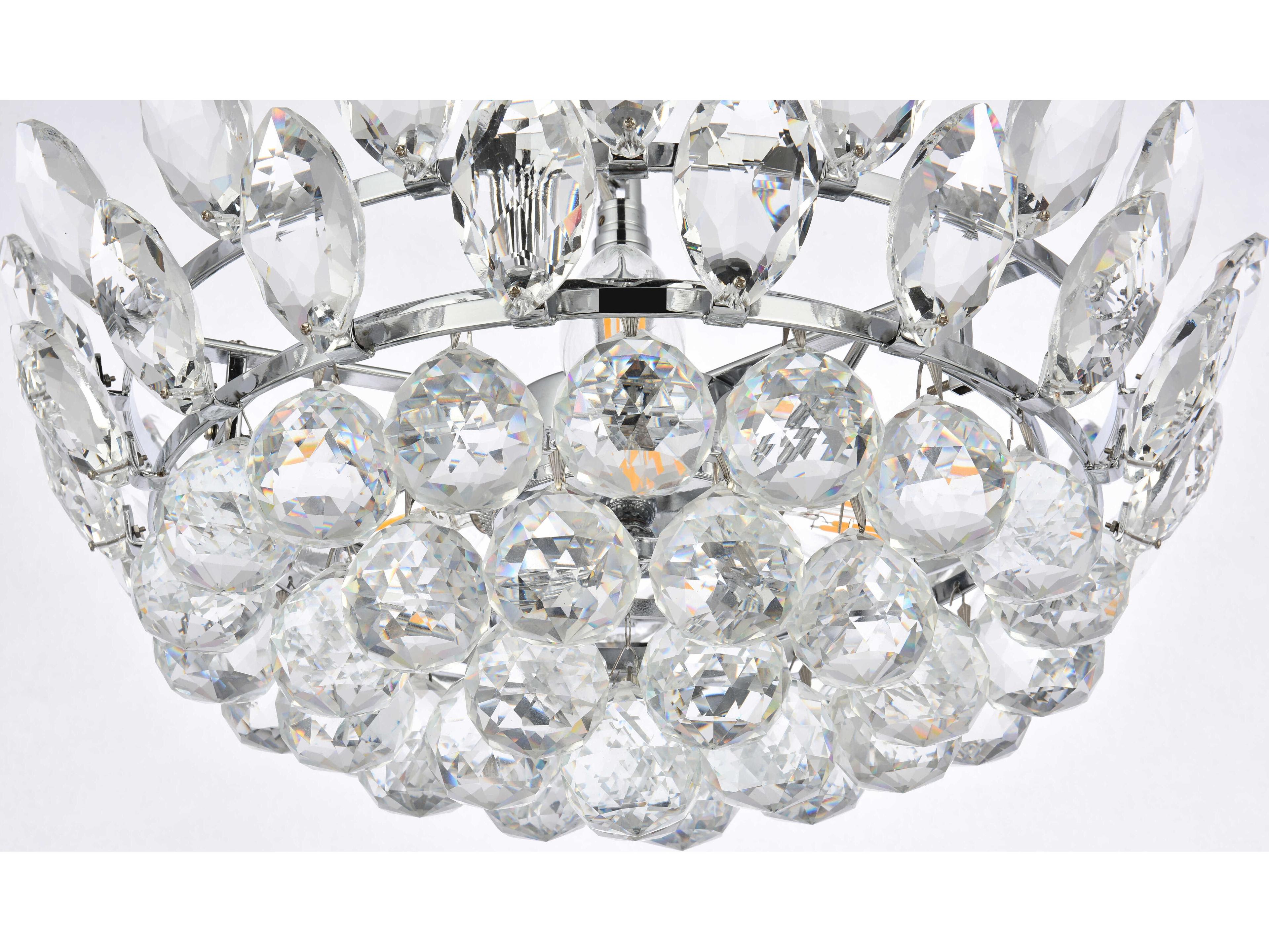 Elegant Lighting Emilia 3-Light Chrome Crystal Pendant