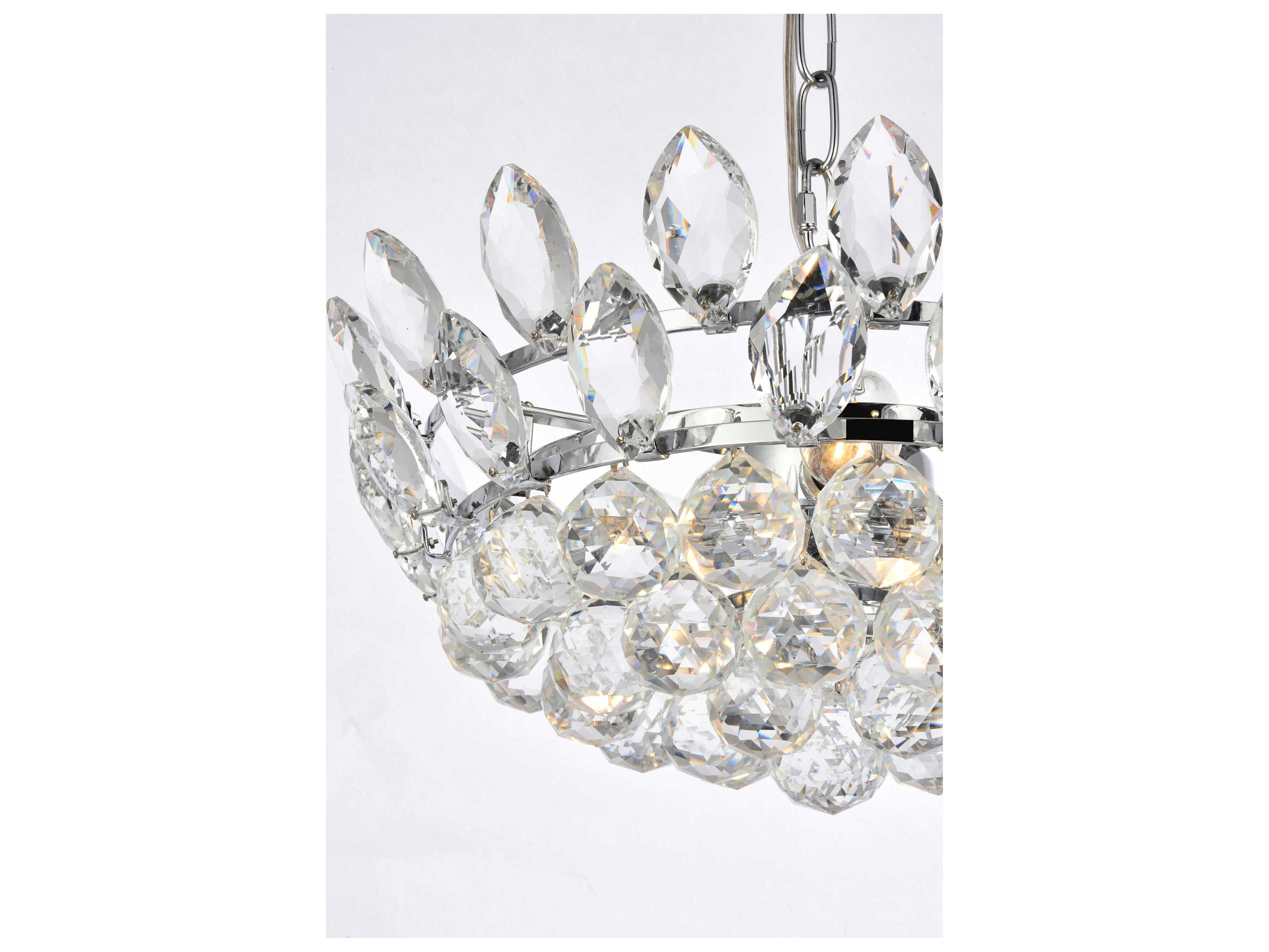 Elegant Lighting Emilia 3-Light Chrome Crystal Pendant