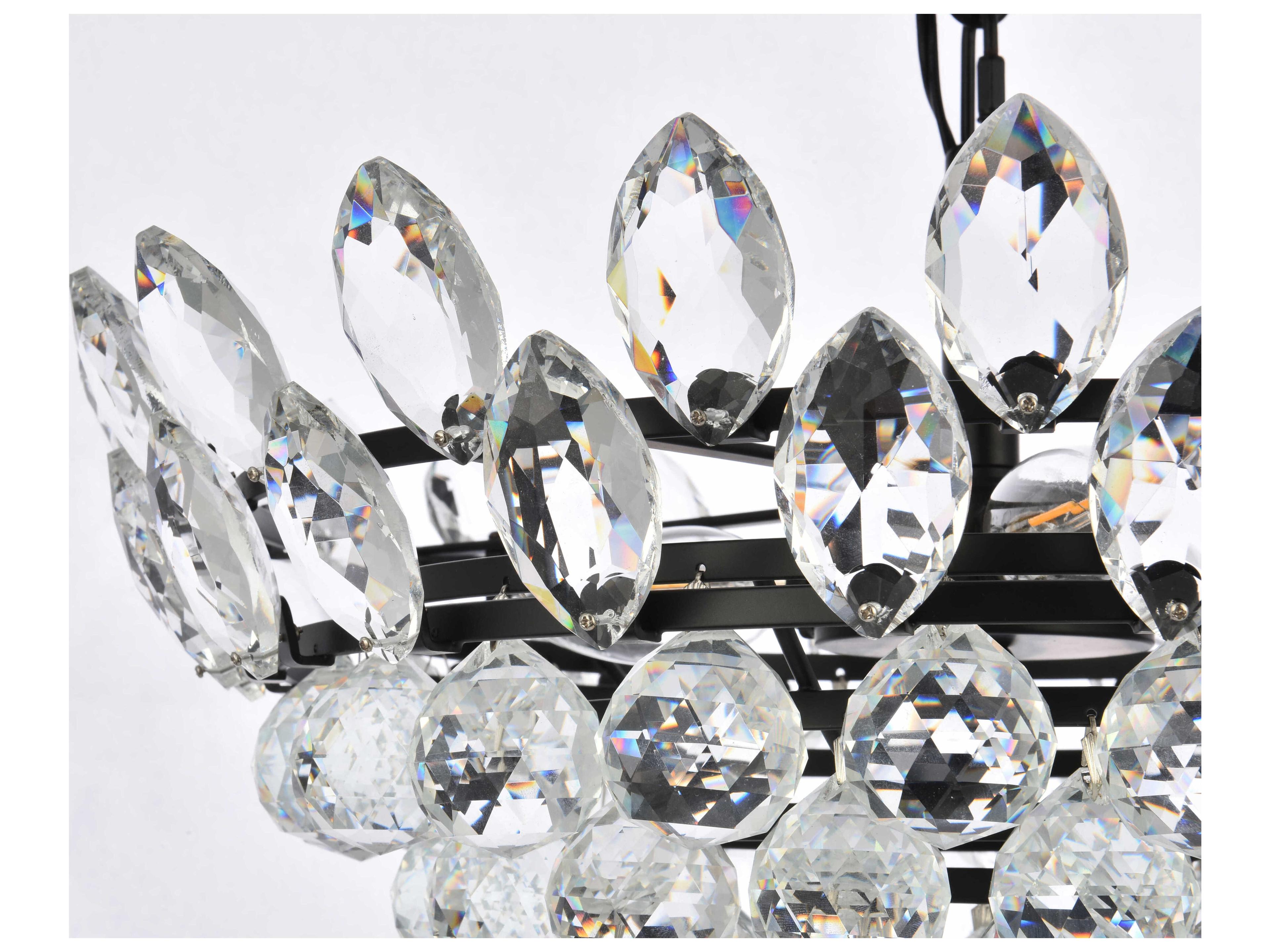 Elegant Lighting Emilia 5-Light Black Crystal Pendant