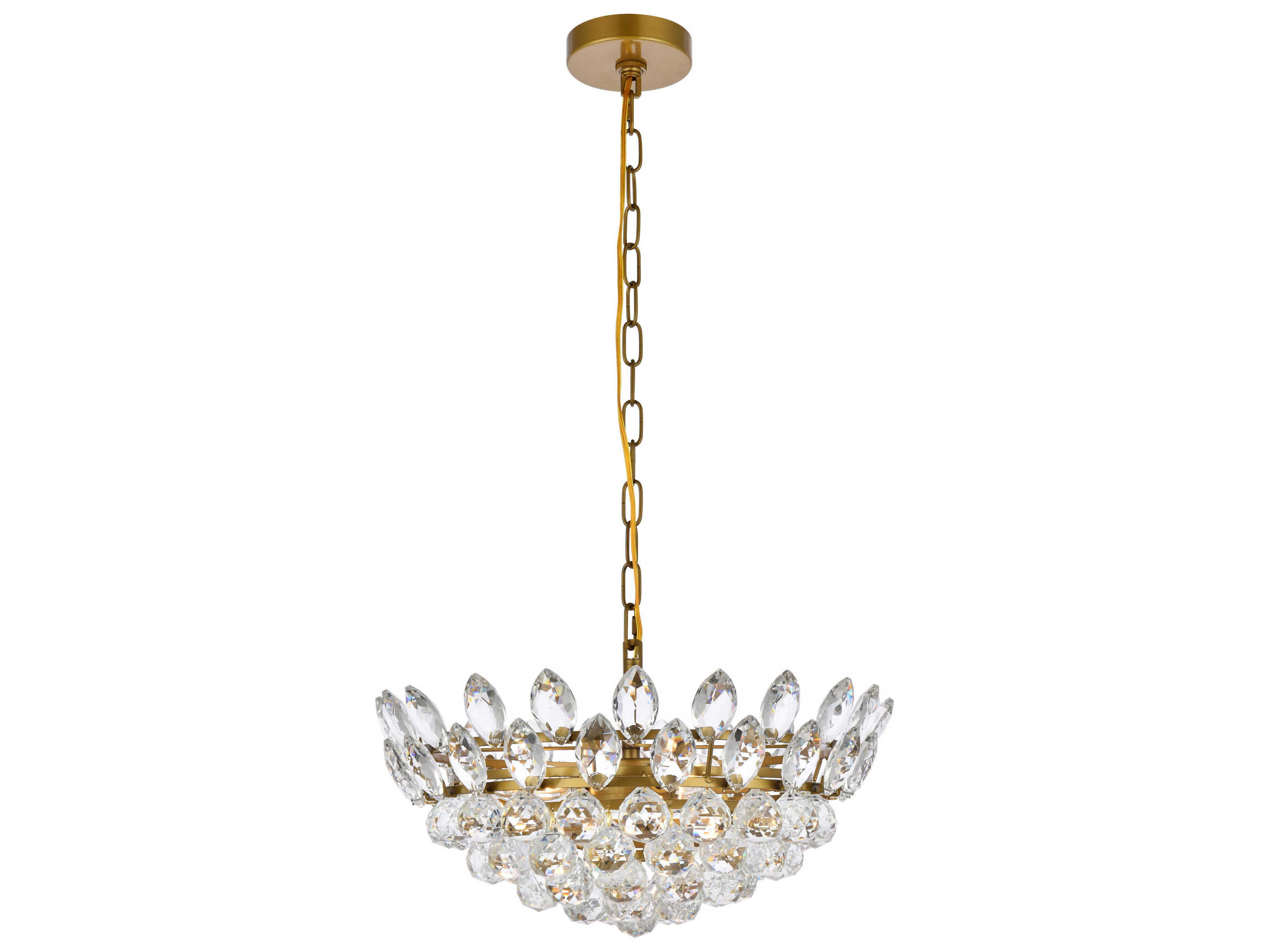 Elegant Lighting Emilia 5-Light Brass Crystal Pendant