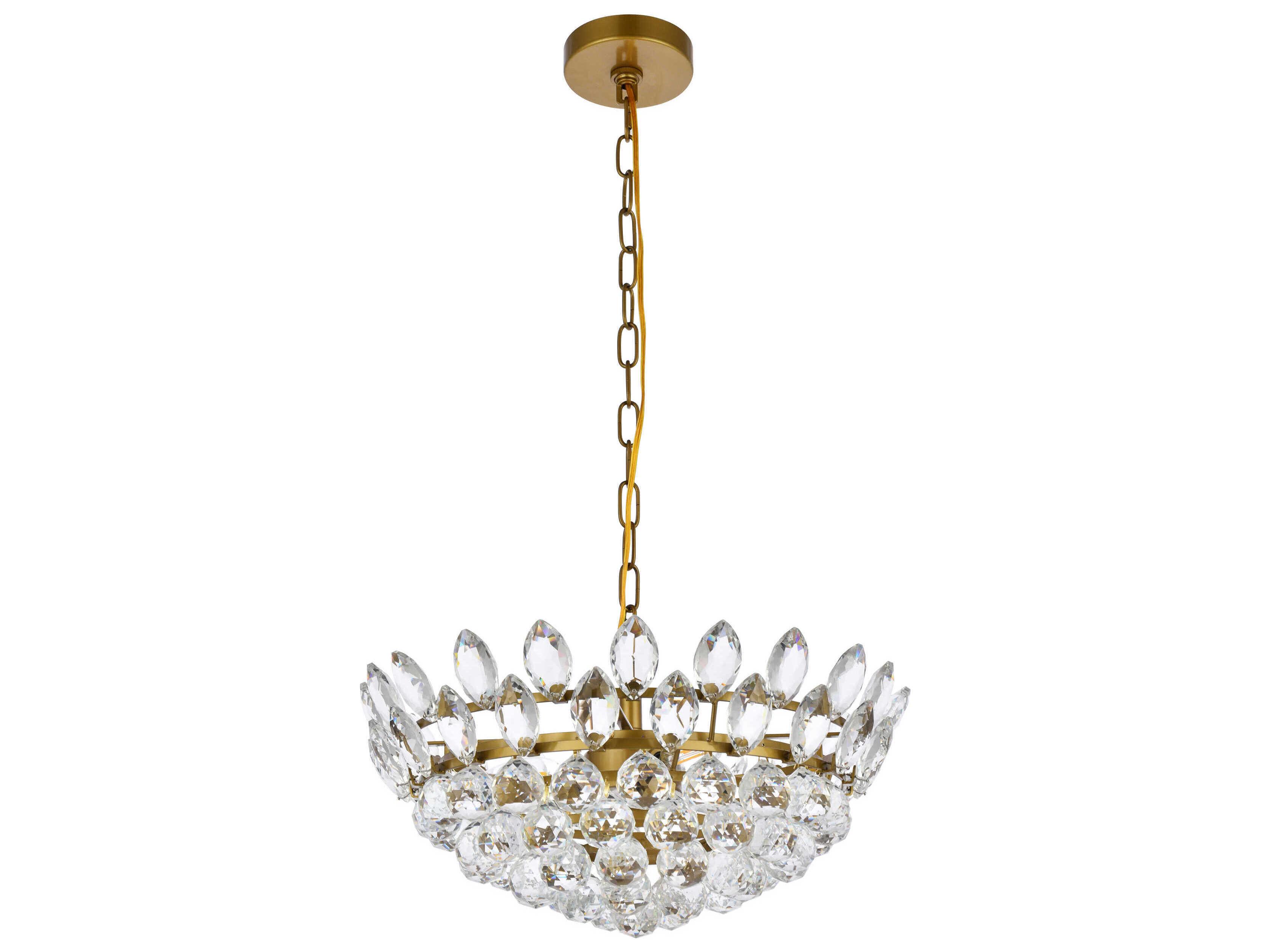 Elegant Lighting Emilia 5-Light Brass Crystal Pendant