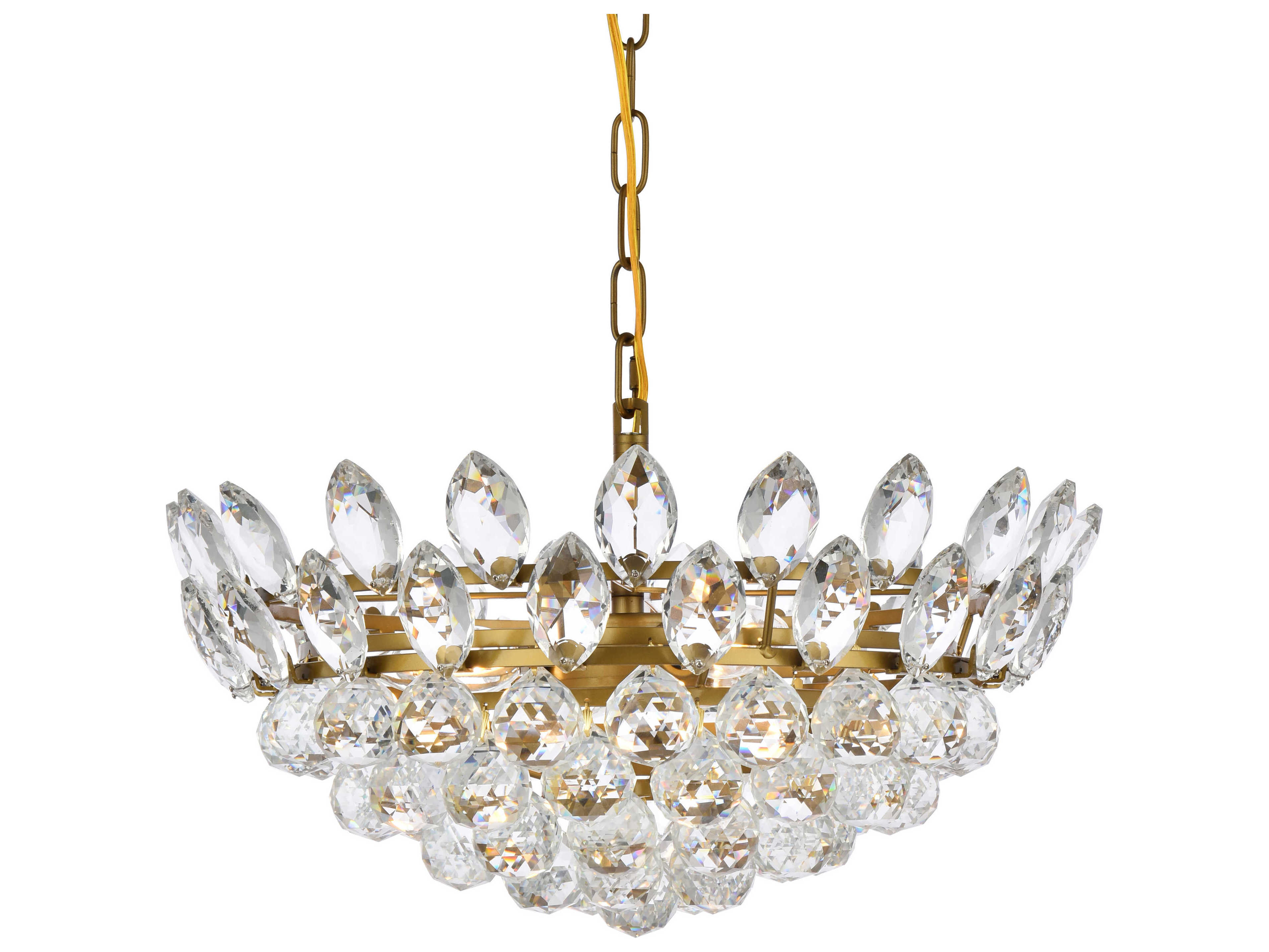 Elegant Lighting Emilia 5-Light Brass Crystal Pendant