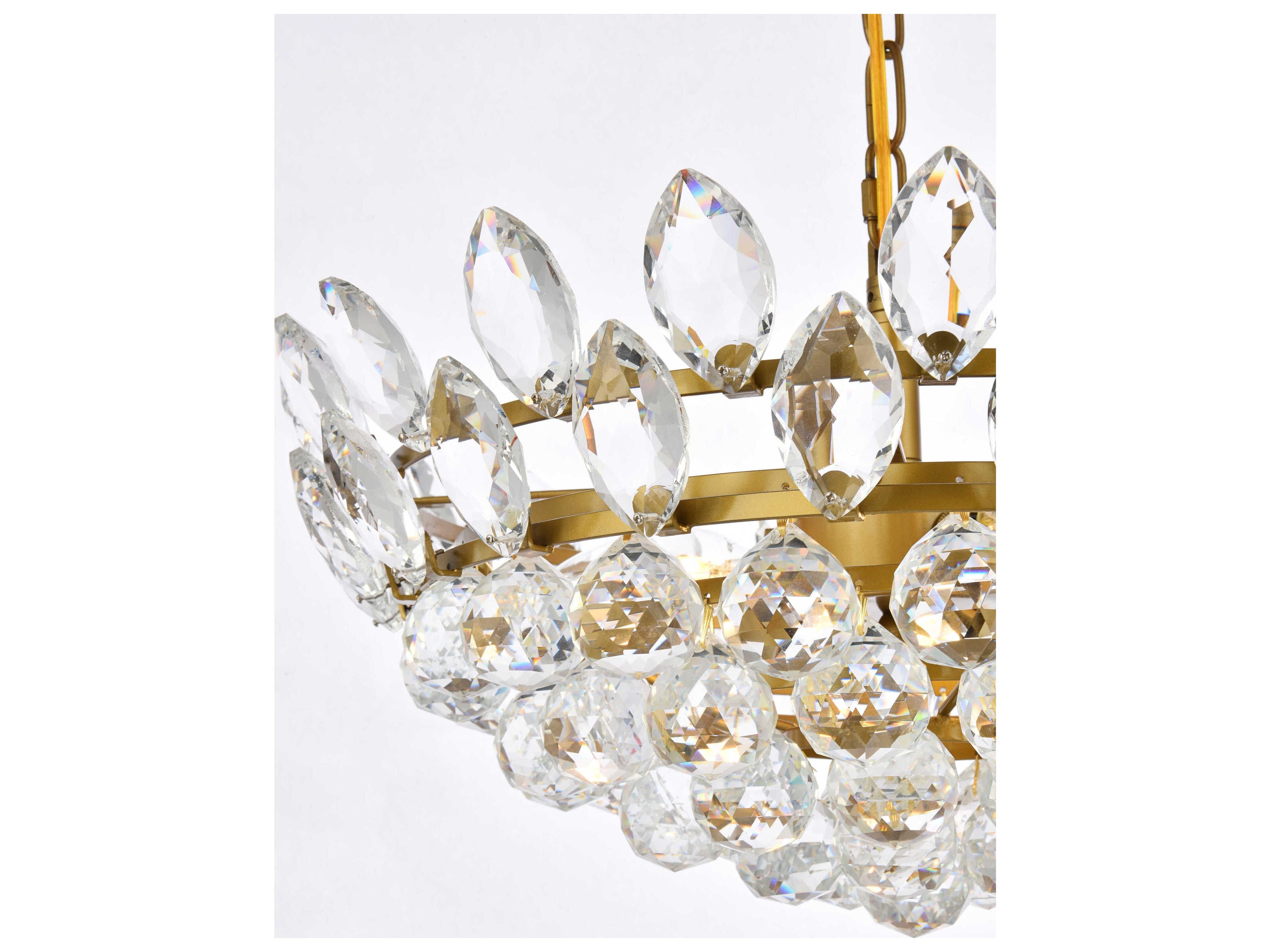 Elegant Lighting Emilia 5-Light Brass Crystal Pendant