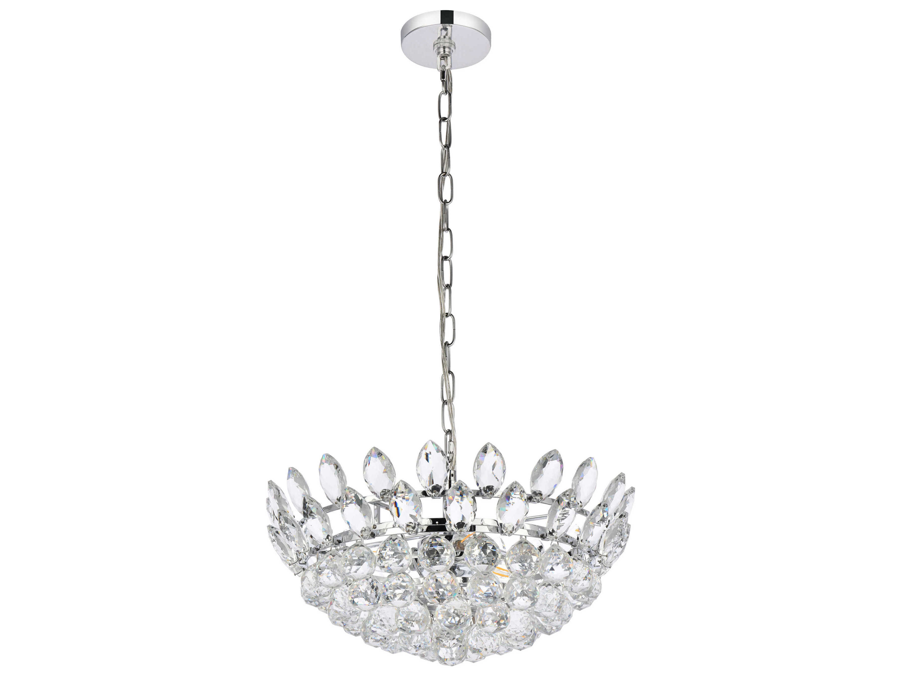 Elegant Lighting Emilia 5-Light Chrome Crystal Pendant