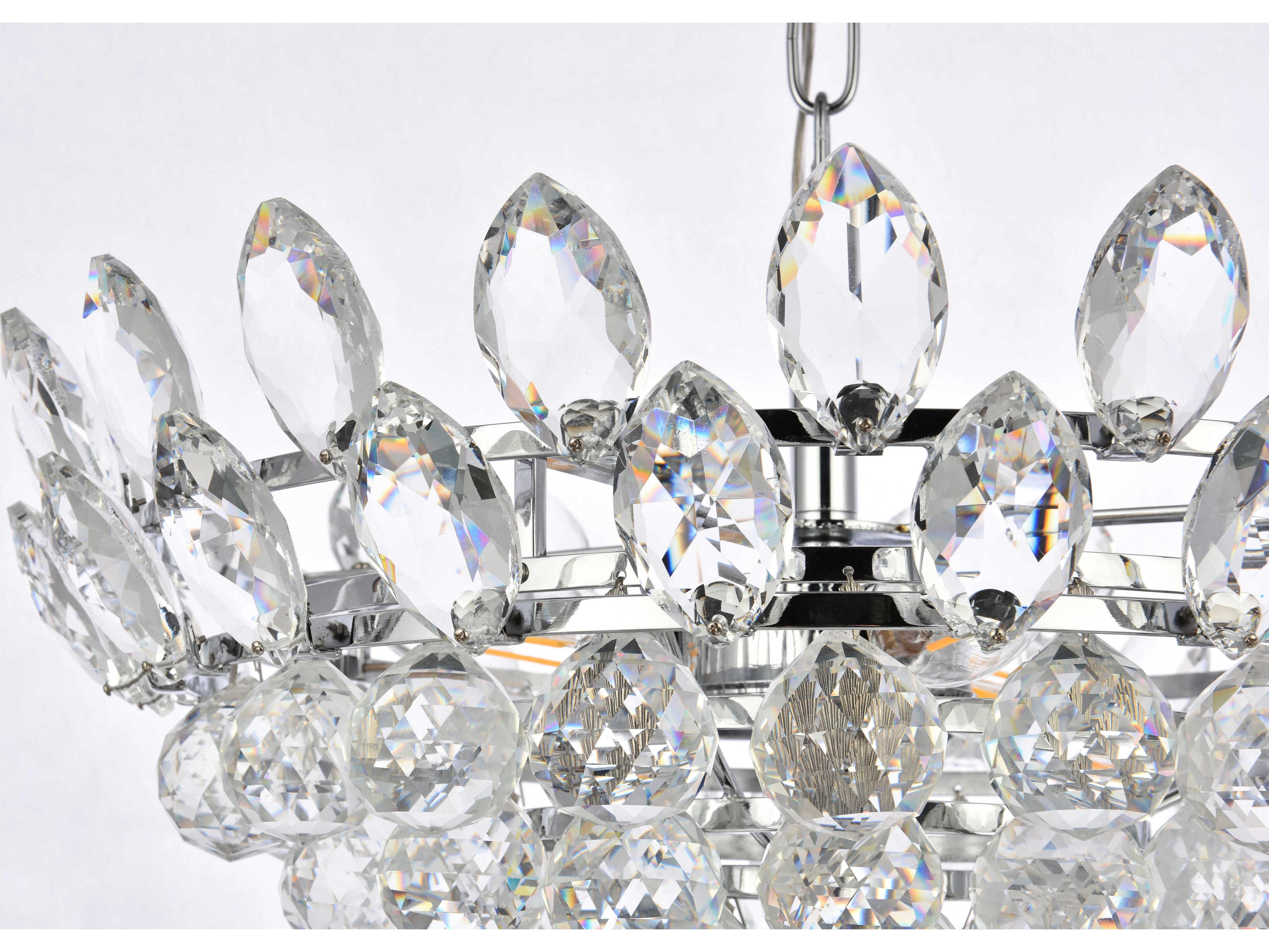 Elegant Lighting Emilia 5-Light Chrome Crystal Pendant