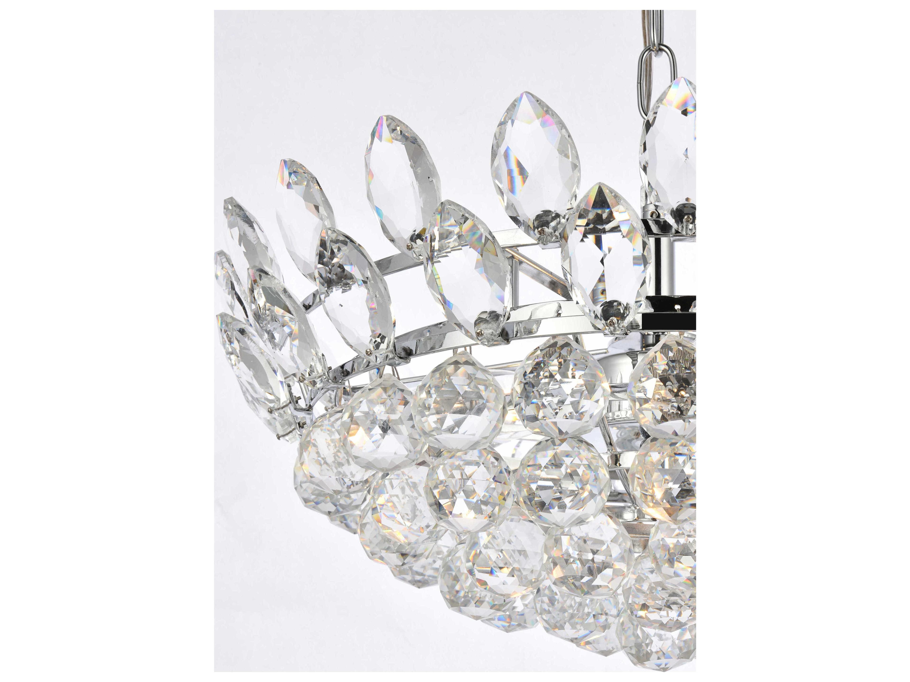 Elegant Lighting Emilia 5-Light Chrome Crystal Pendant