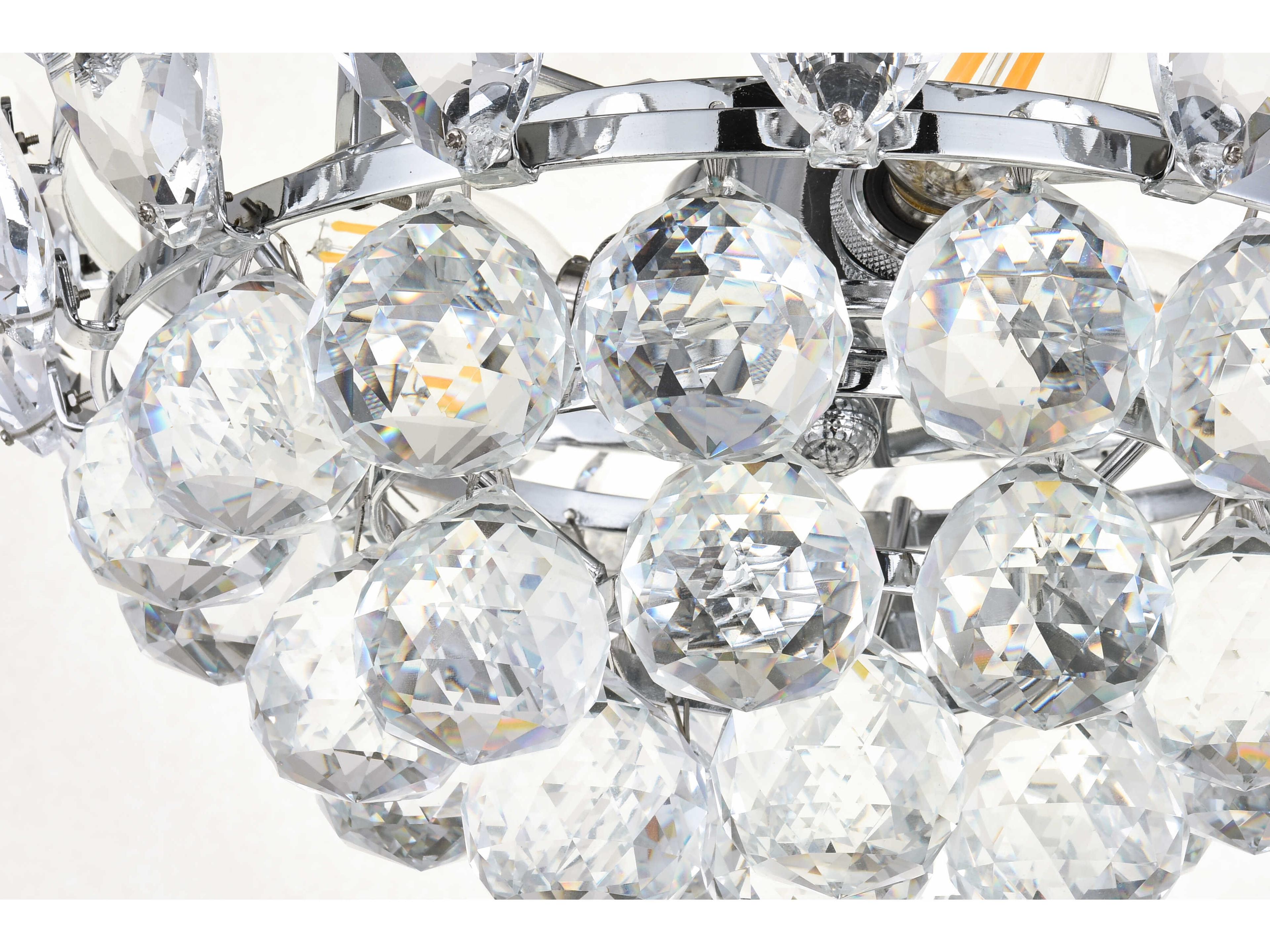 Elegant Lighting Emilia 3-Light Chrome Crystal Semi Flush Mount