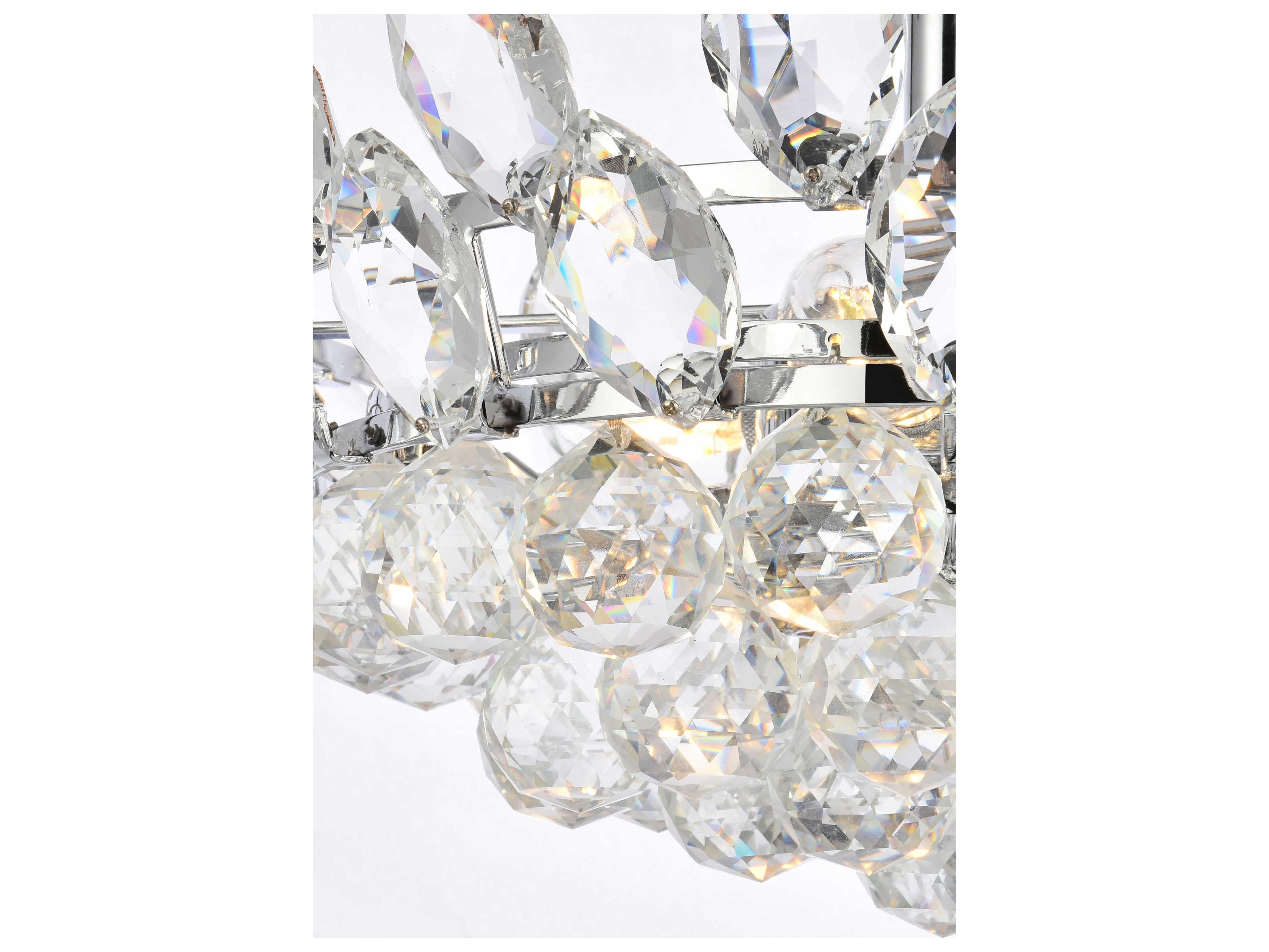 Elegant Lighting Emilia 3-Light Chrome Crystal Semi Flush Mount