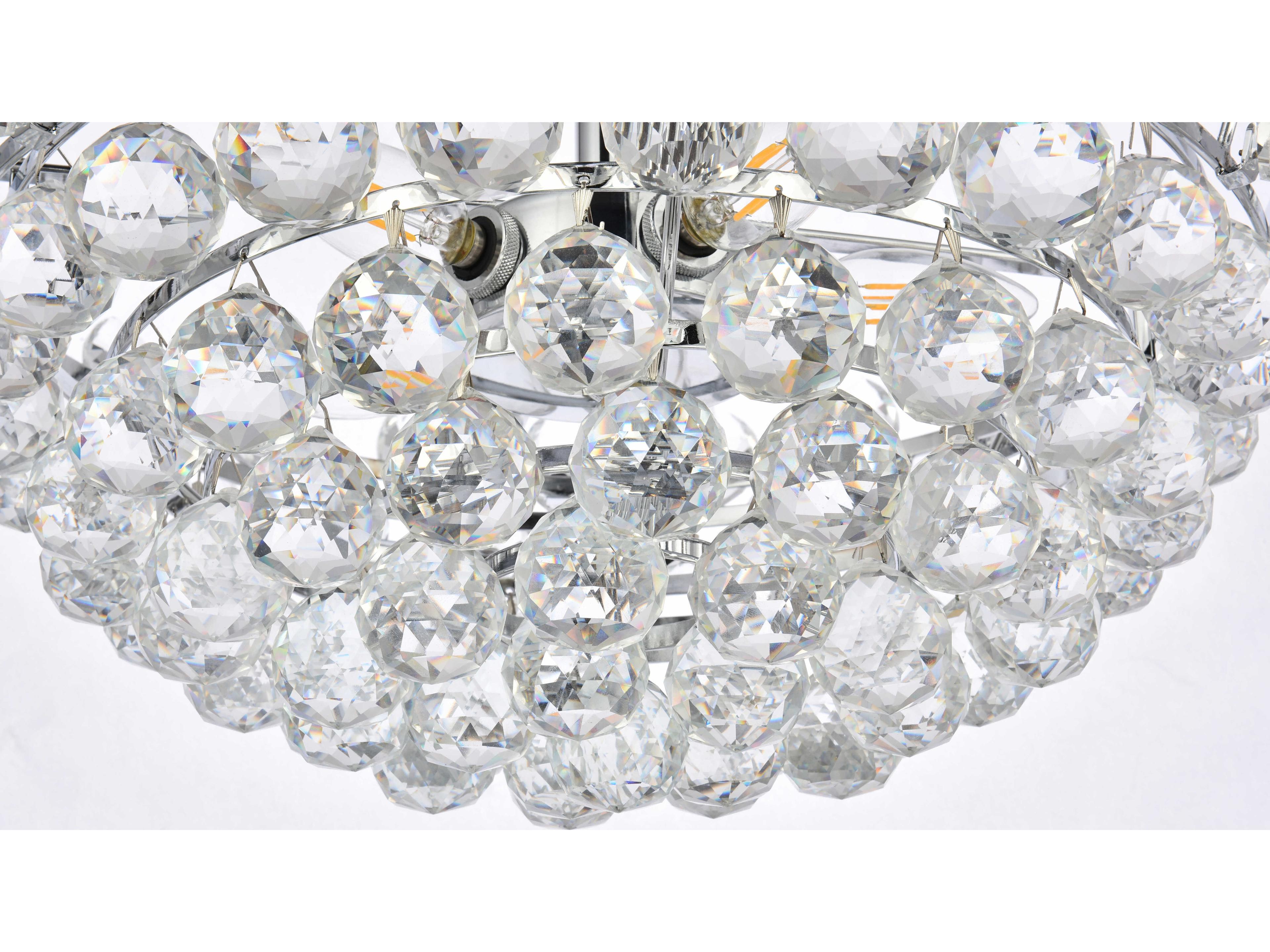 Elegant Lighting Emilia 5-Light Chrome Crystal Semi Flush Mount