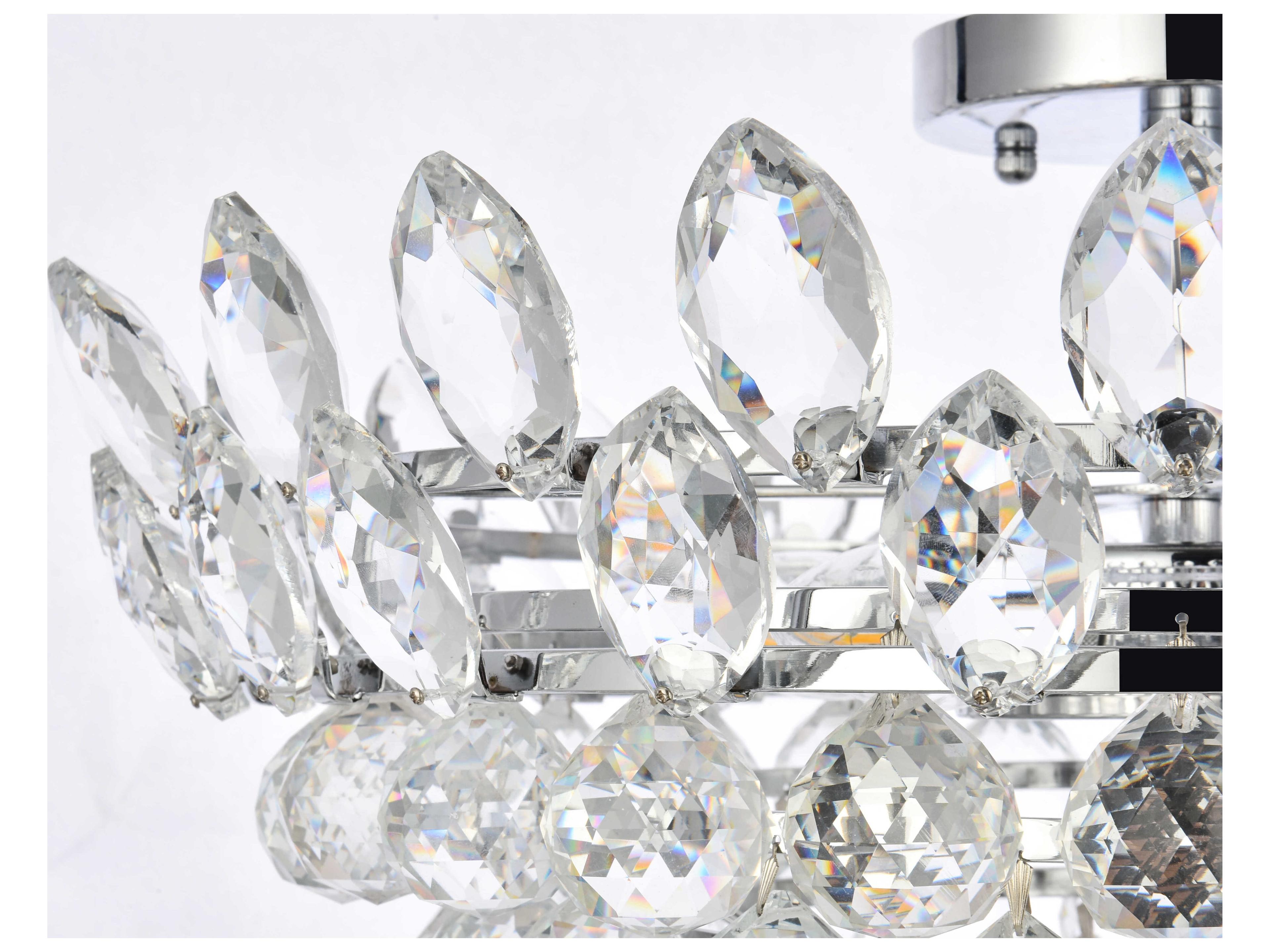 Elegant Lighting Emilia 5-Light Chrome Crystal Semi Flush Mount