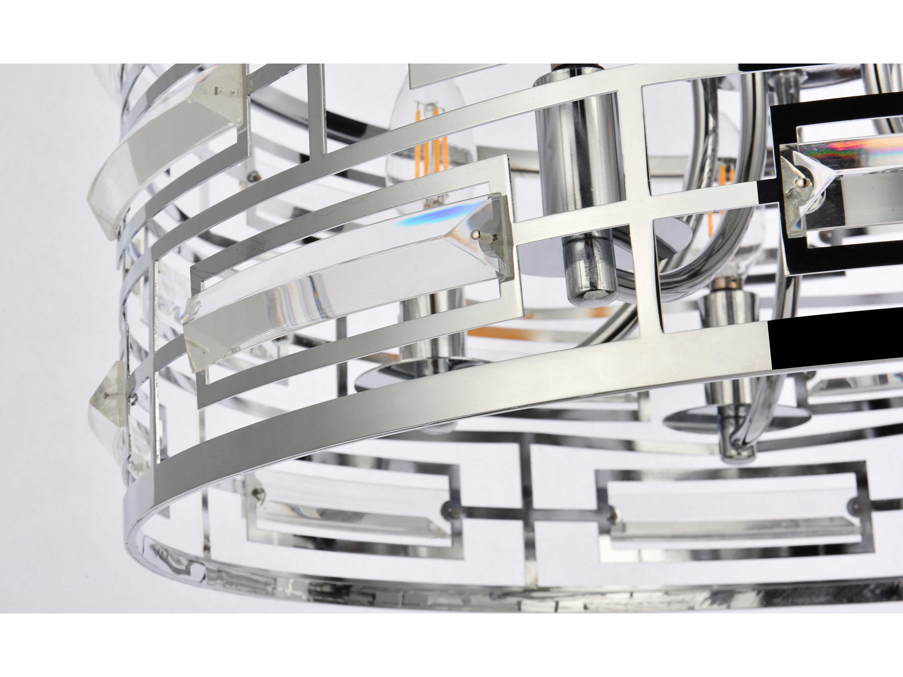 Elegant Lighting Kennedy 5-Light Chrome Crystal Drum Chandelier
