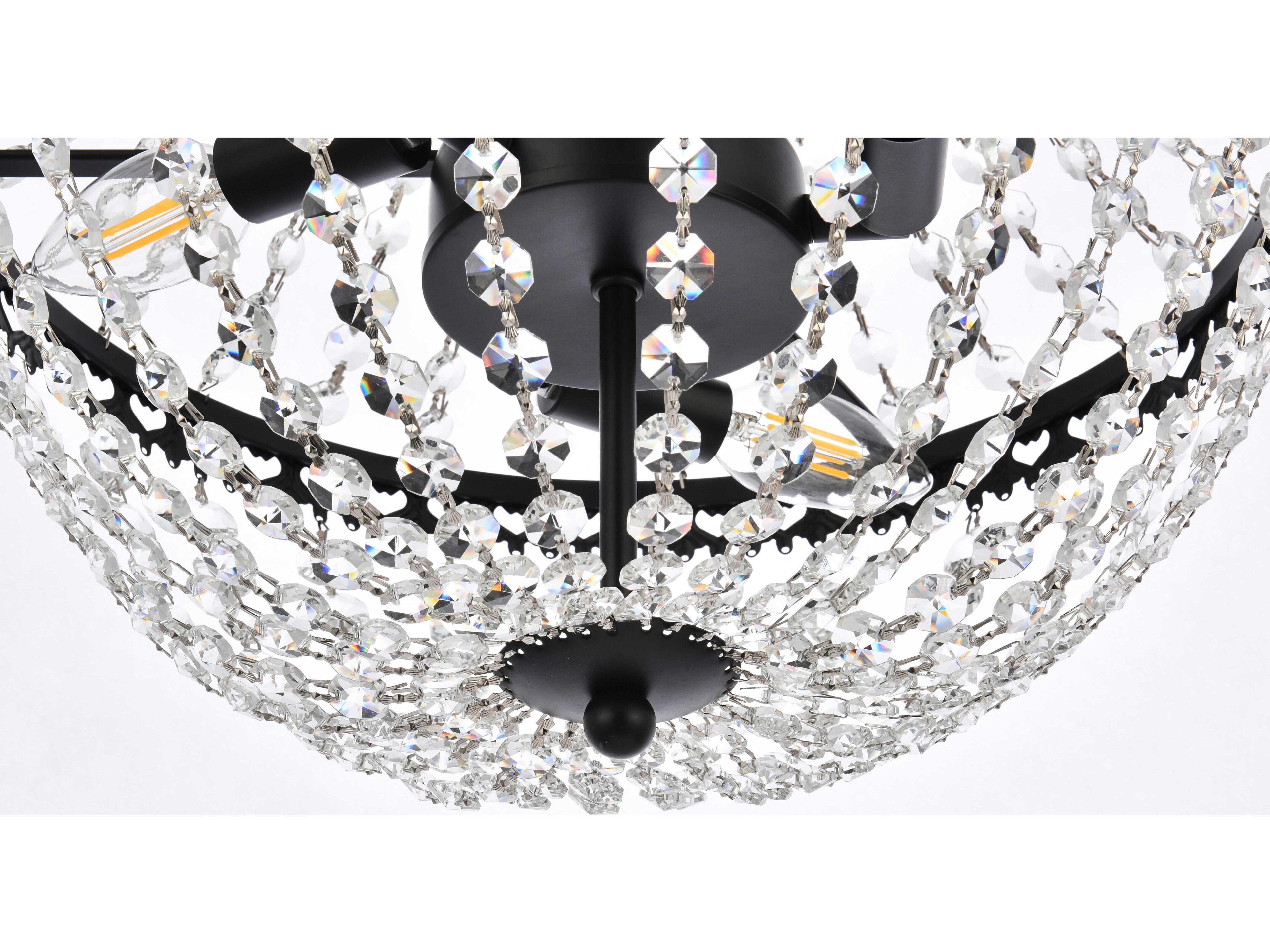 Elegant Lighting Valeria 5-Light Black Crystal Empire Chandelier