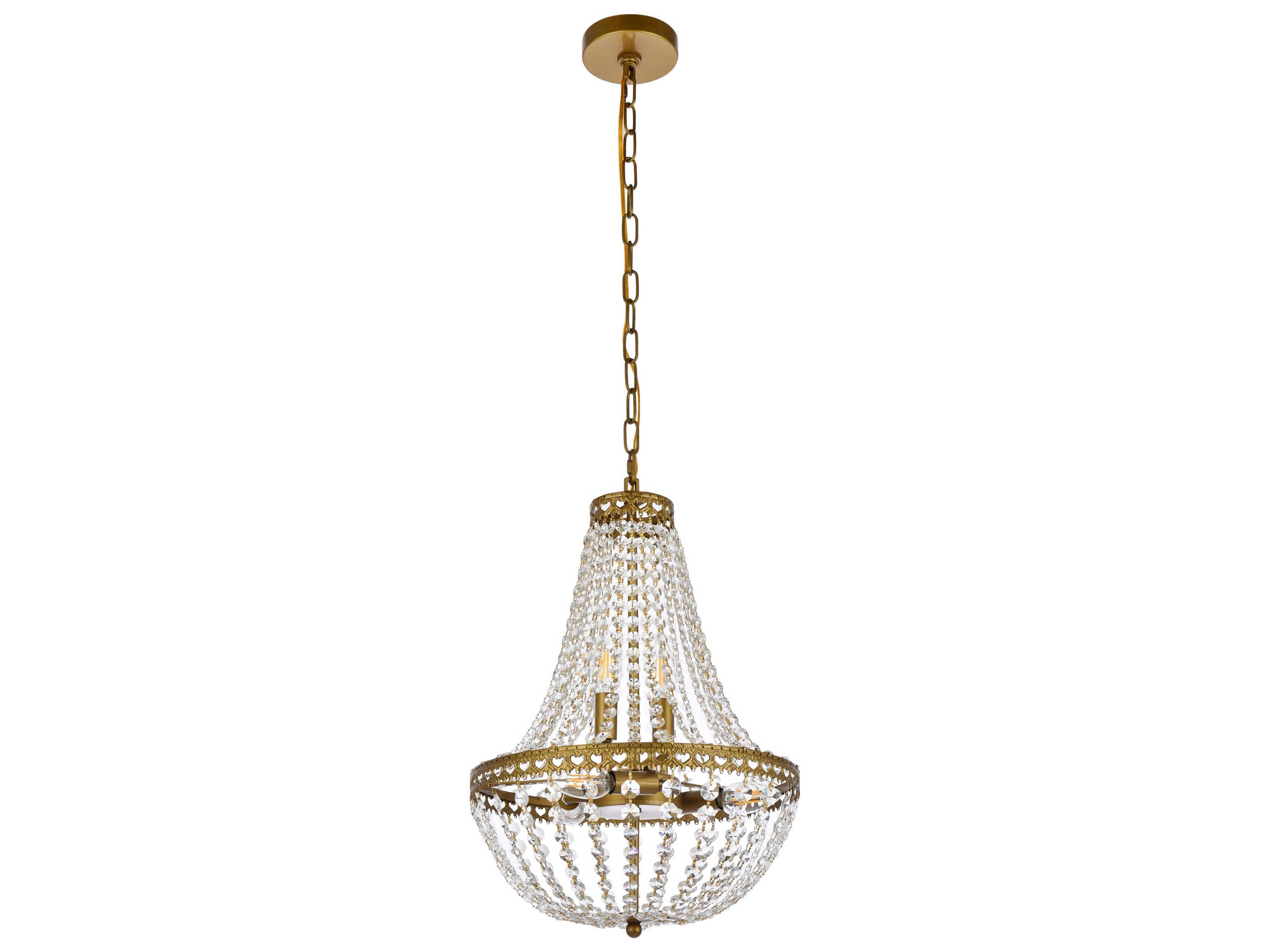 Elegant Lighting Valeria 5-Light Brass Crystal Empire Chandelier
