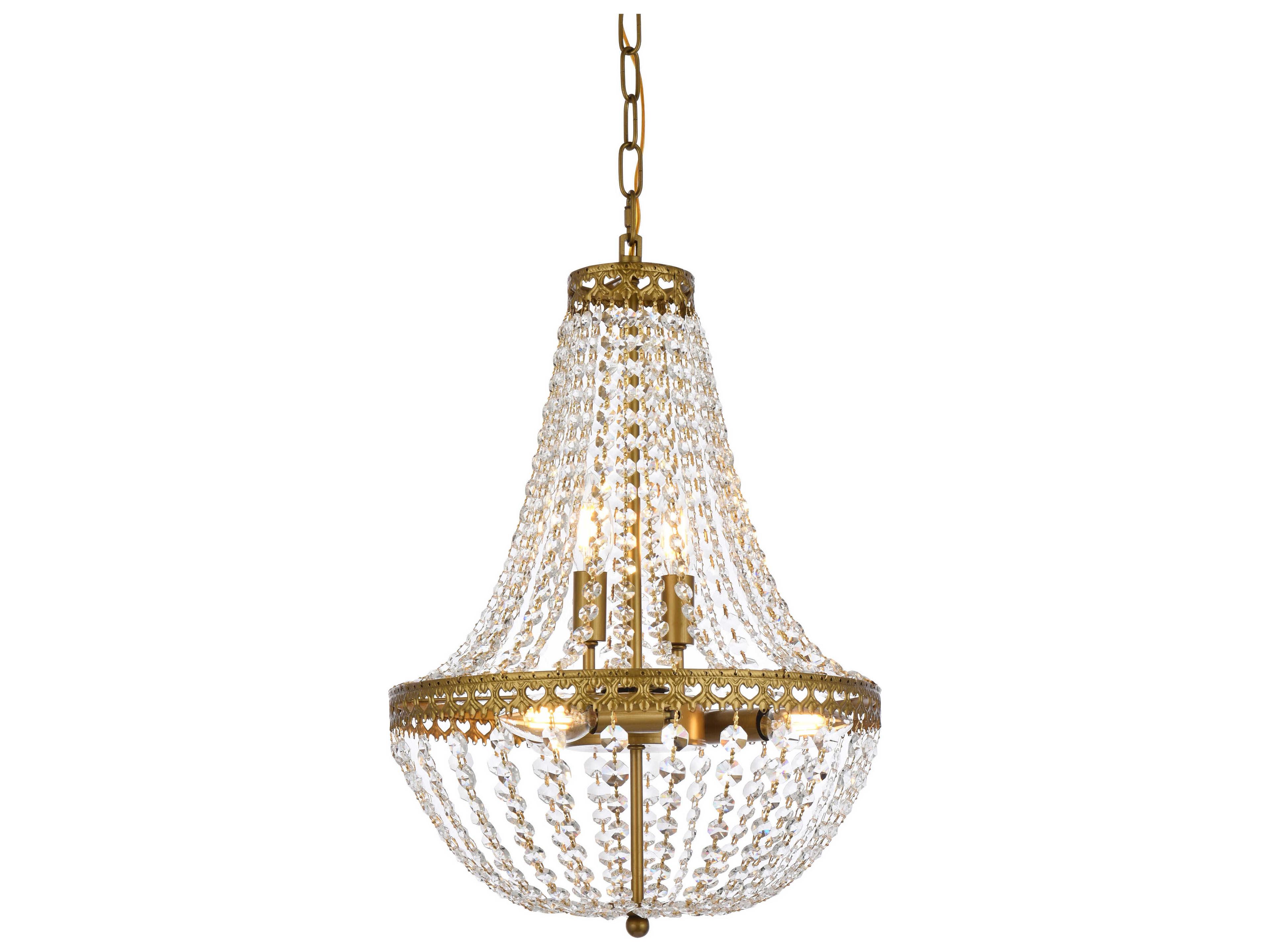 Elegant Lighting Valeria 5-Light Brass Crystal Empire Chandelier