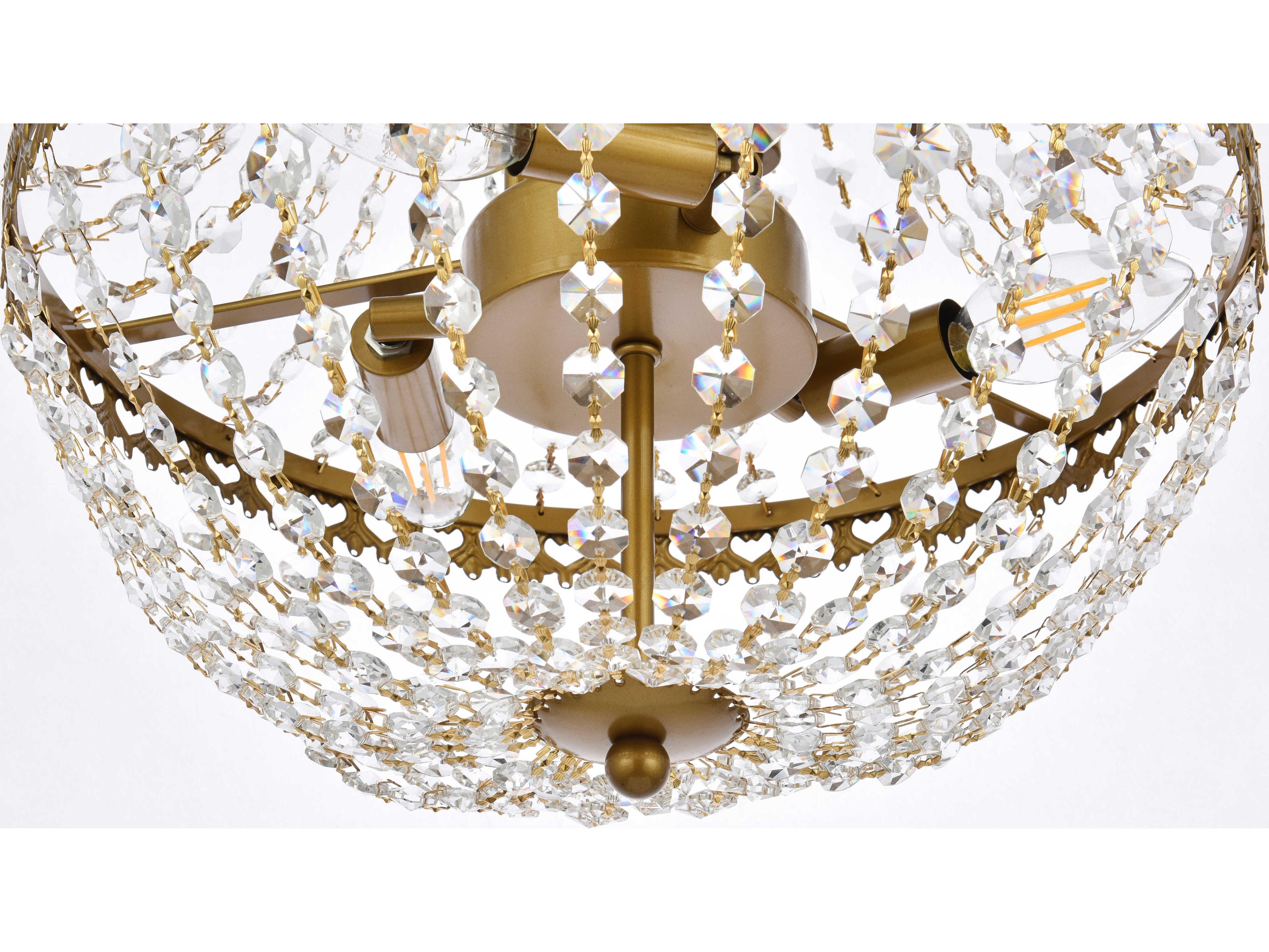 Elegant Lighting Valeria 5-Light Brass Crystal Empire Chandelier
