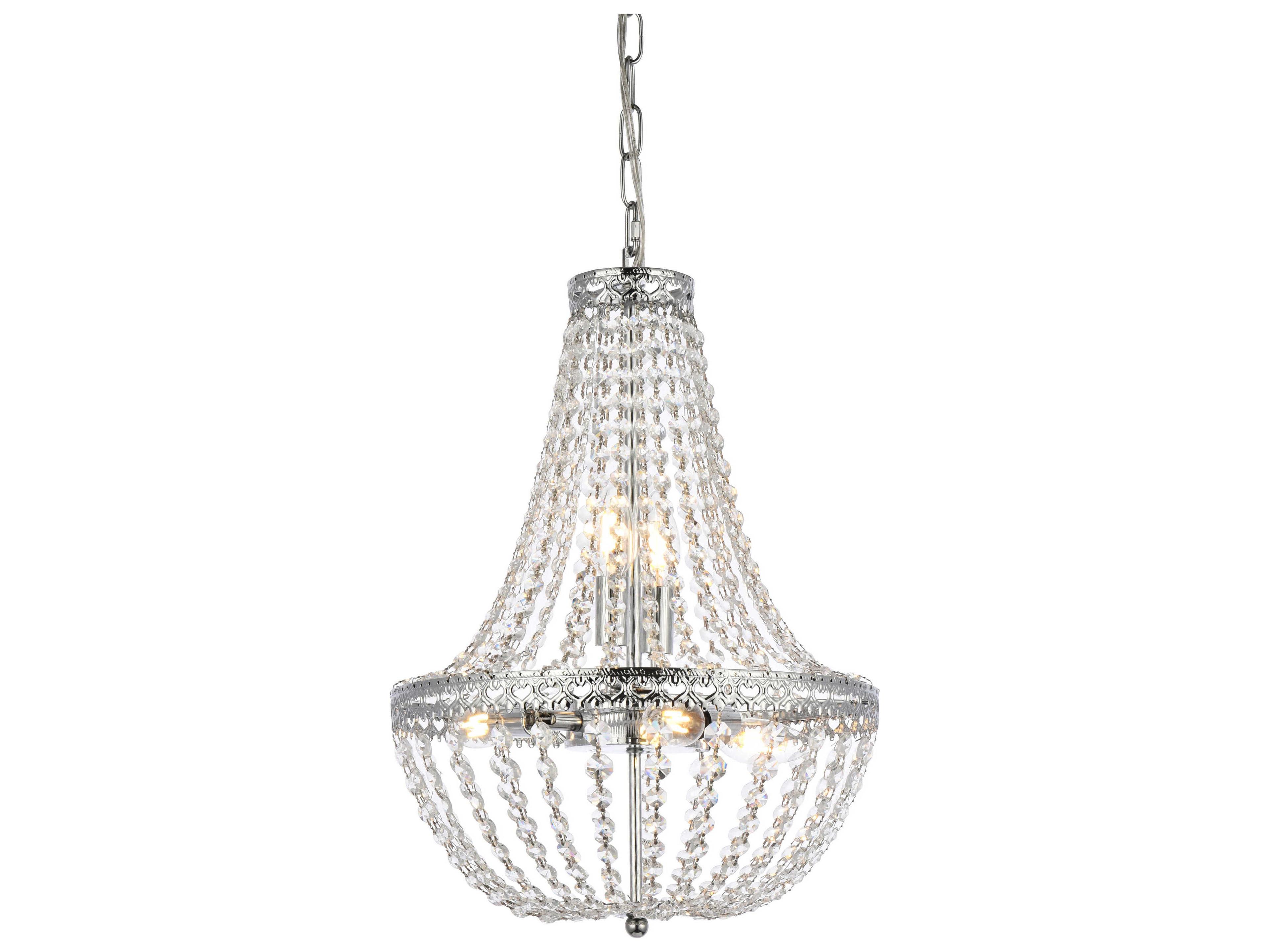 Elegant Lighting Valeria 5-Light Chrome Crystal Empire Chandelier