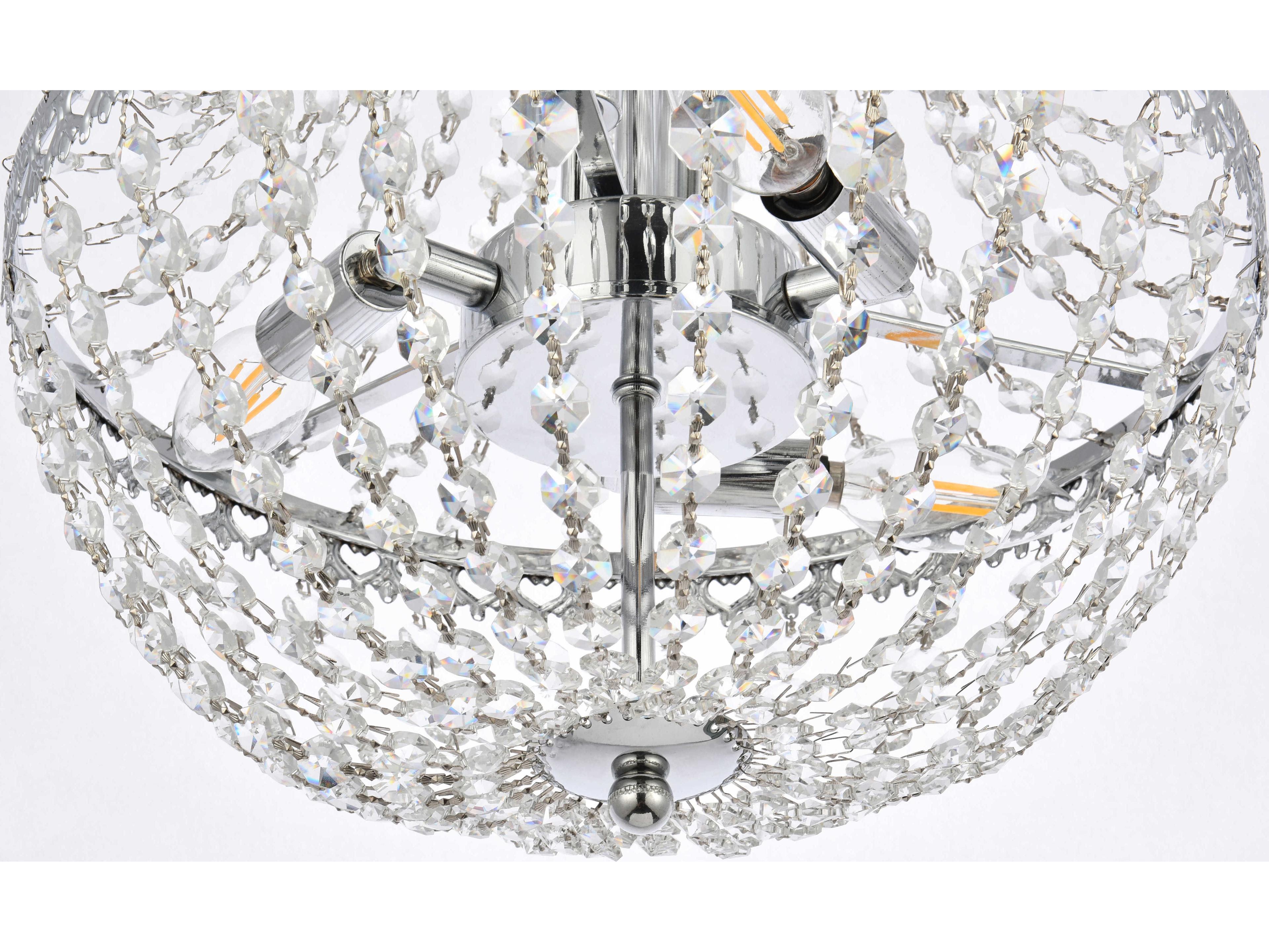 Elegant Lighting Valeria 5-Light Chrome Crystal Empire Chandelier