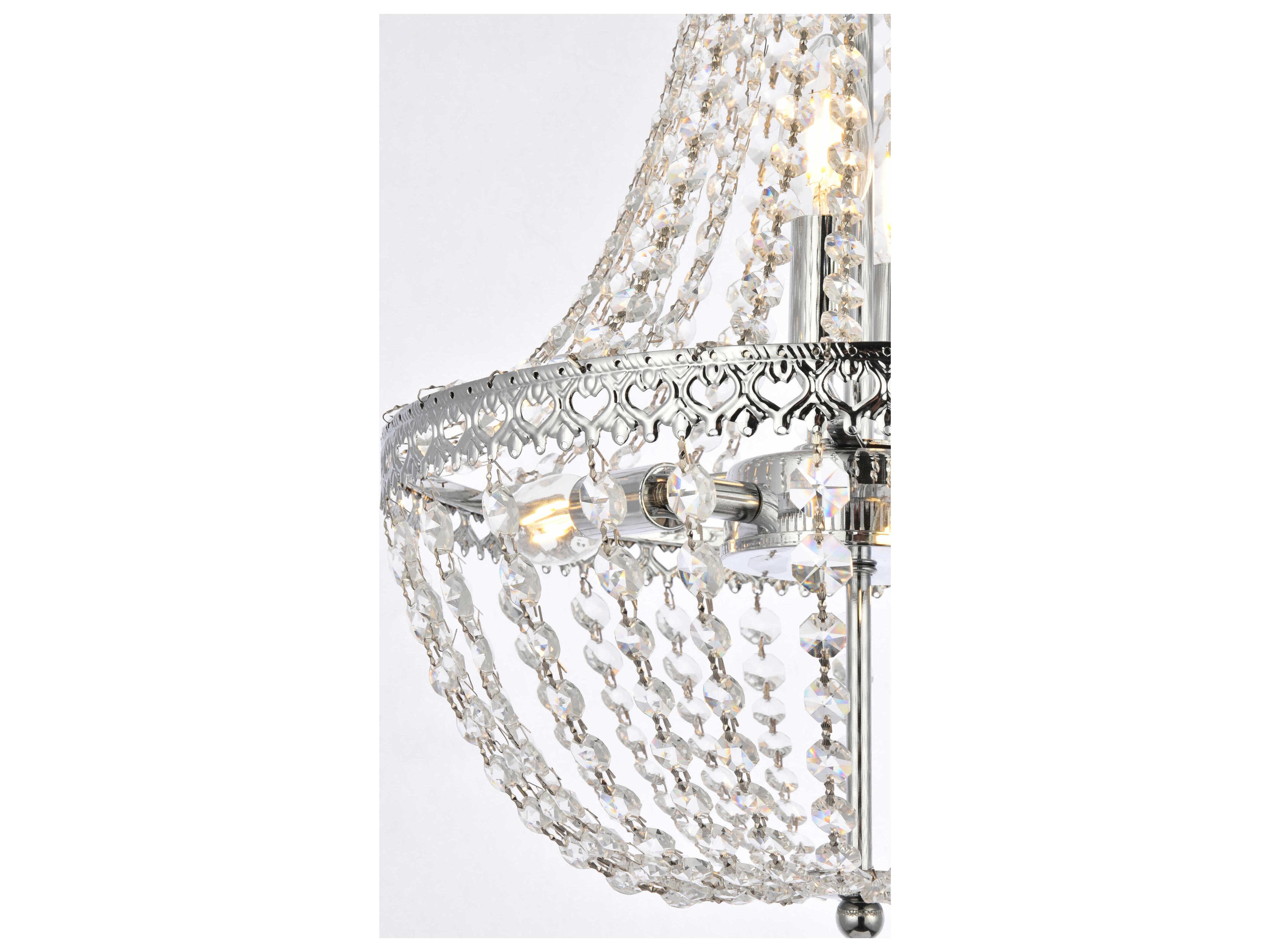 Elegant Lighting Valeria 5-Light Chrome Crystal Empire Chandelier