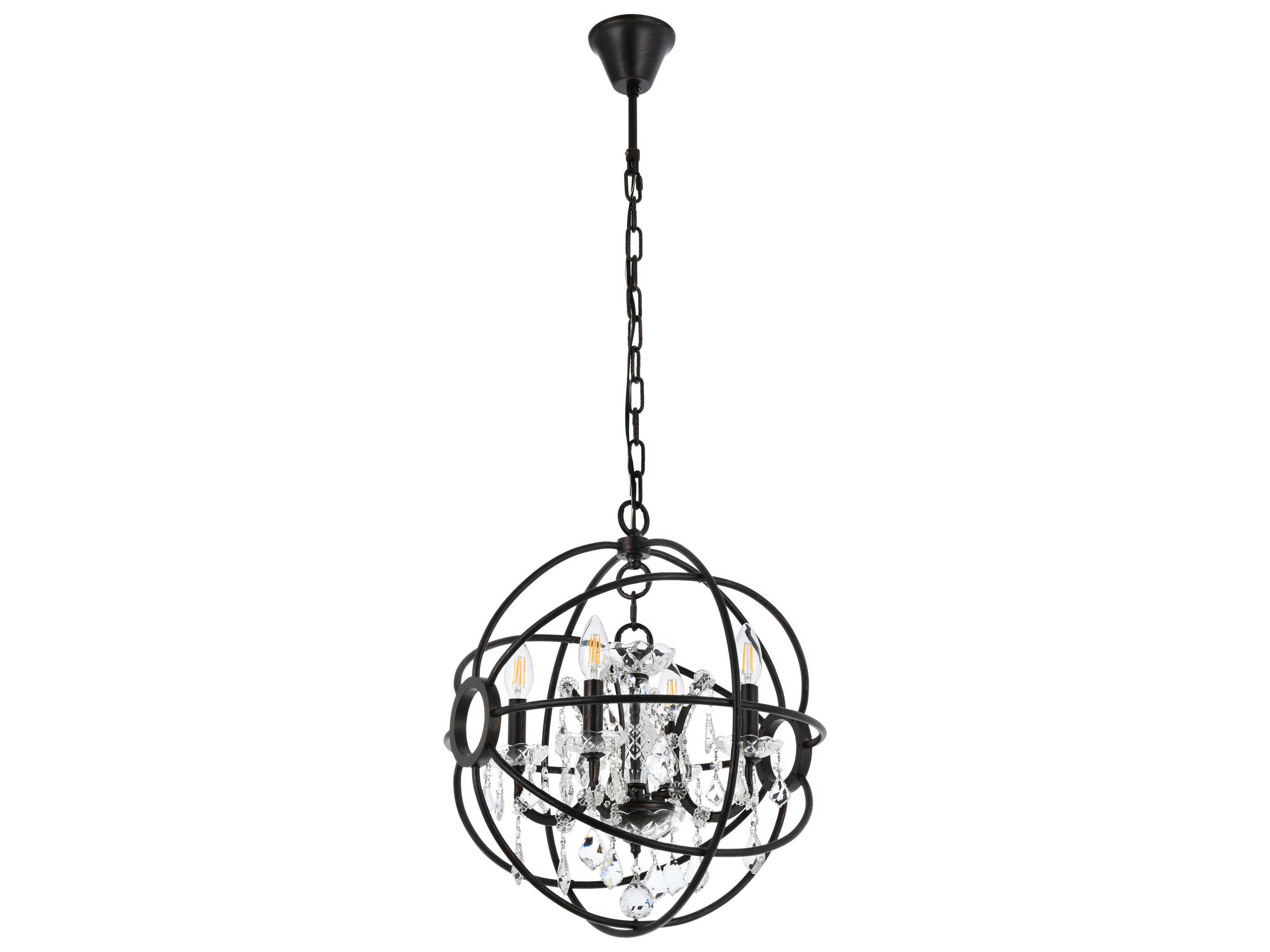 Elegant Lighting Geneva 4-Light Dark Bronze Candelabra Chandelier