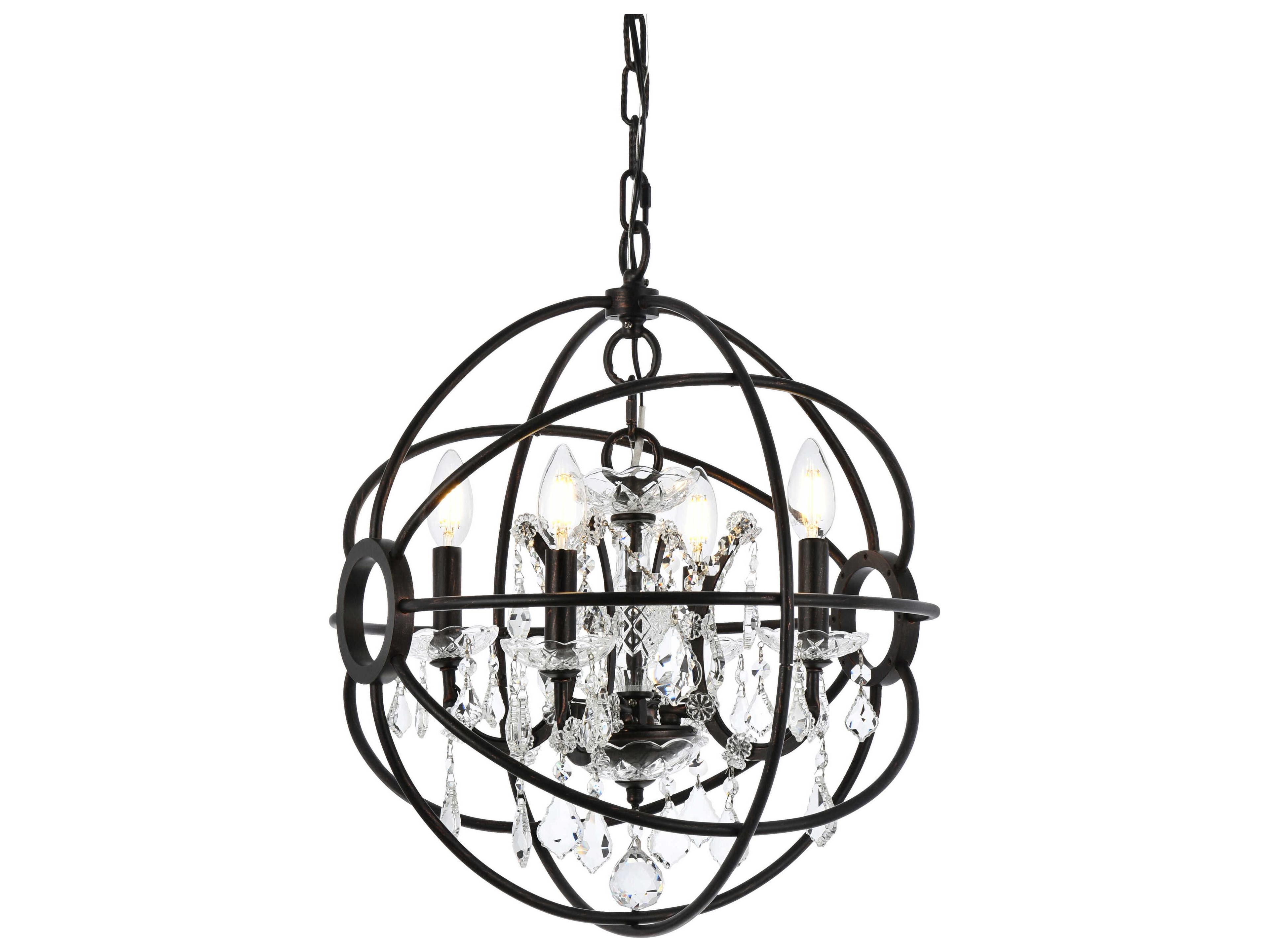 Elegant Lighting Geneva 4-Light Dark Bronze Candelabra Chandelier