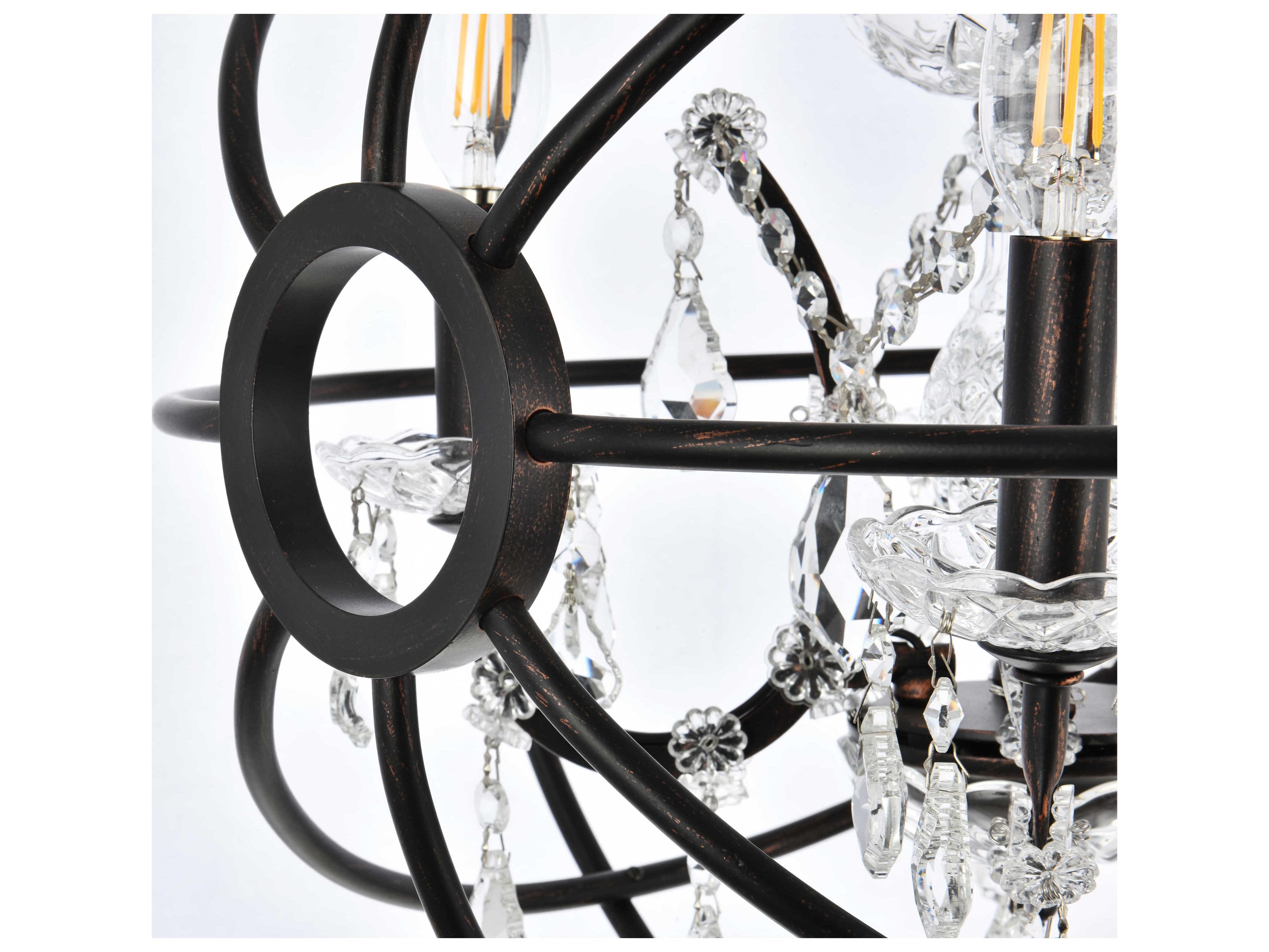 Elegant Lighting Geneva 4-Light Dark Bronze Candelabra Chandelier