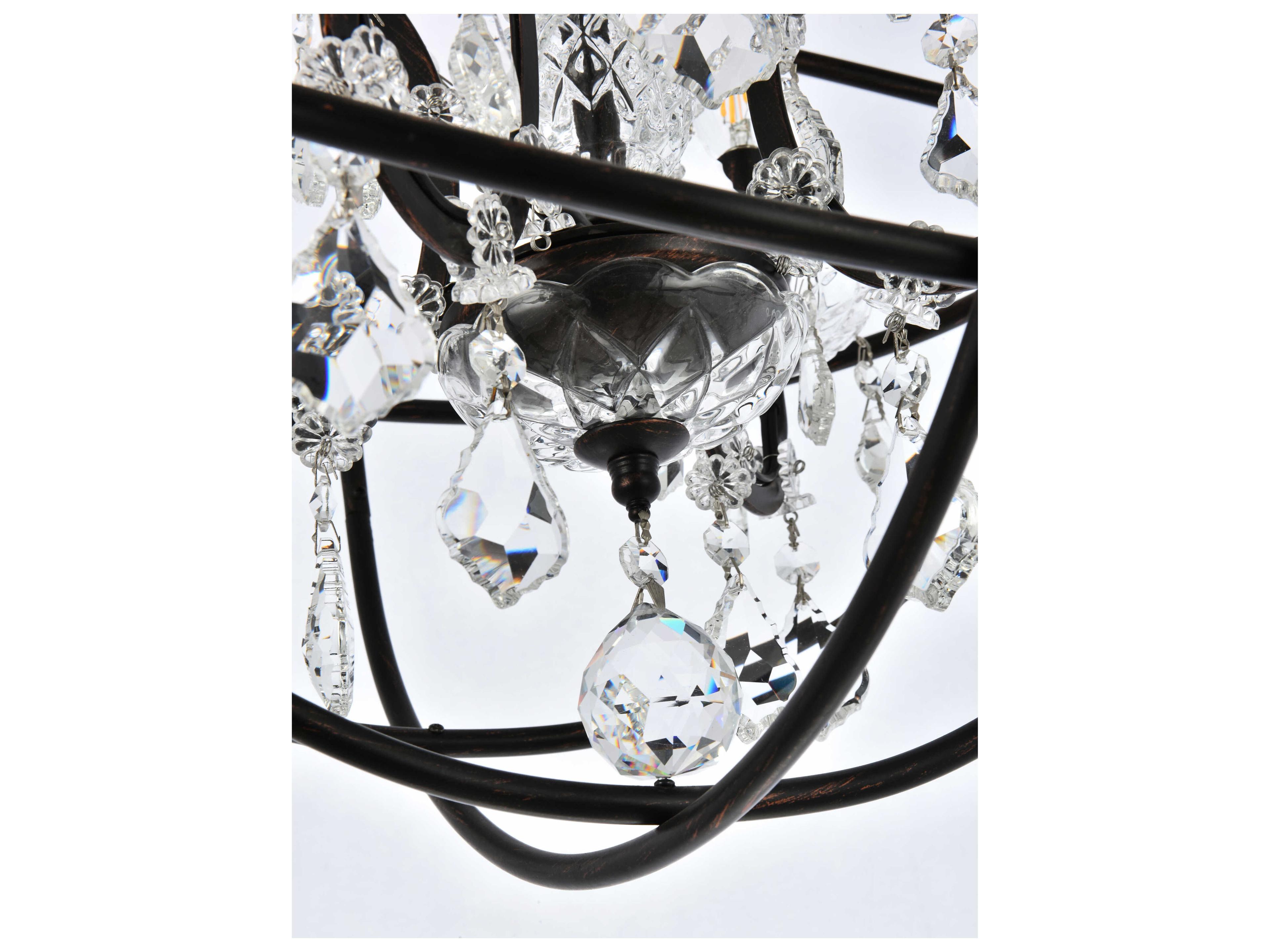 Elegant Lighting Geneva 4-Light Dark Bronze Candelabra Chandelier