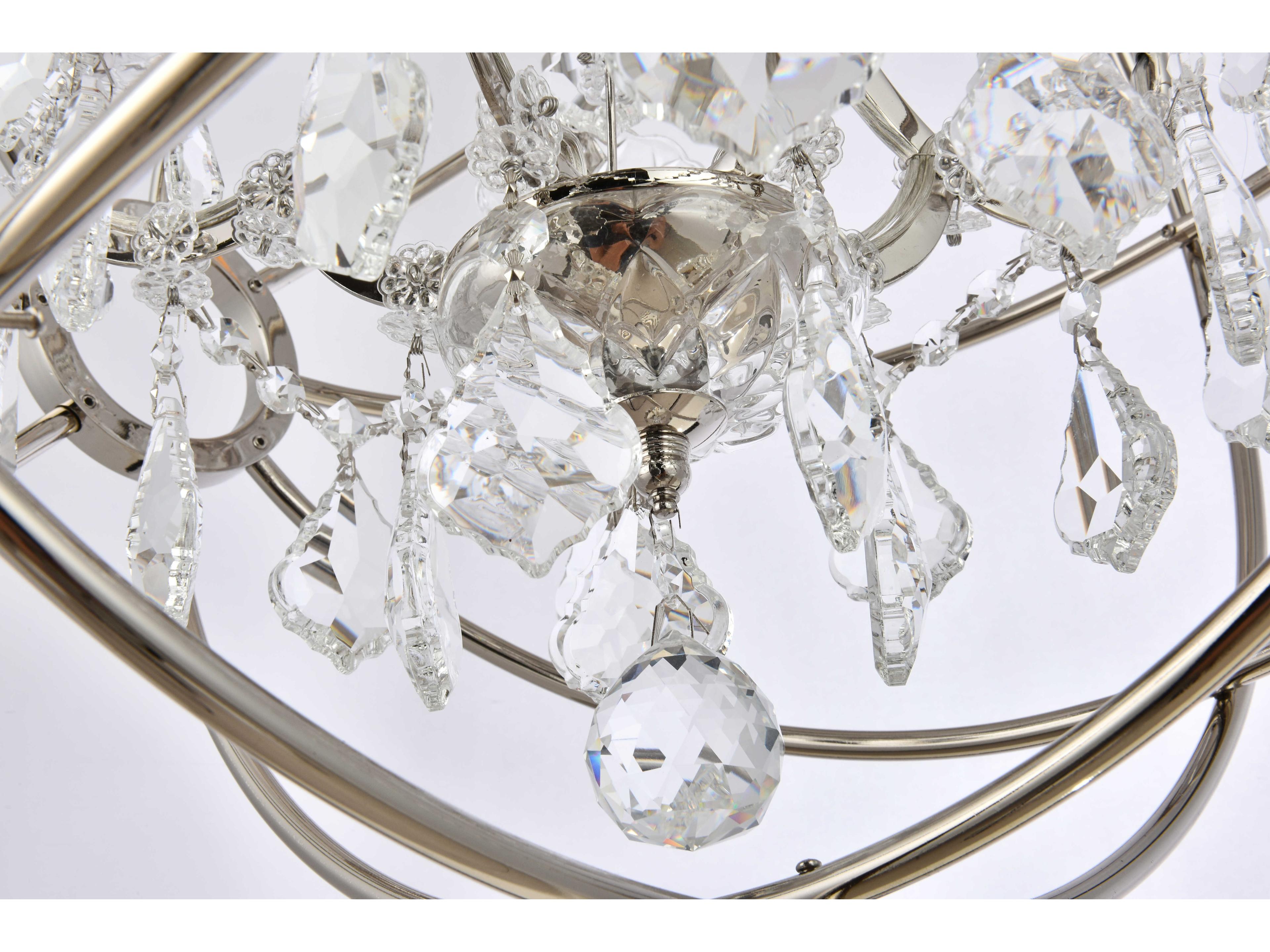 Elegant Lighting Geneva 5-Light Polished Nickel Crystal Candelabra Chandelier