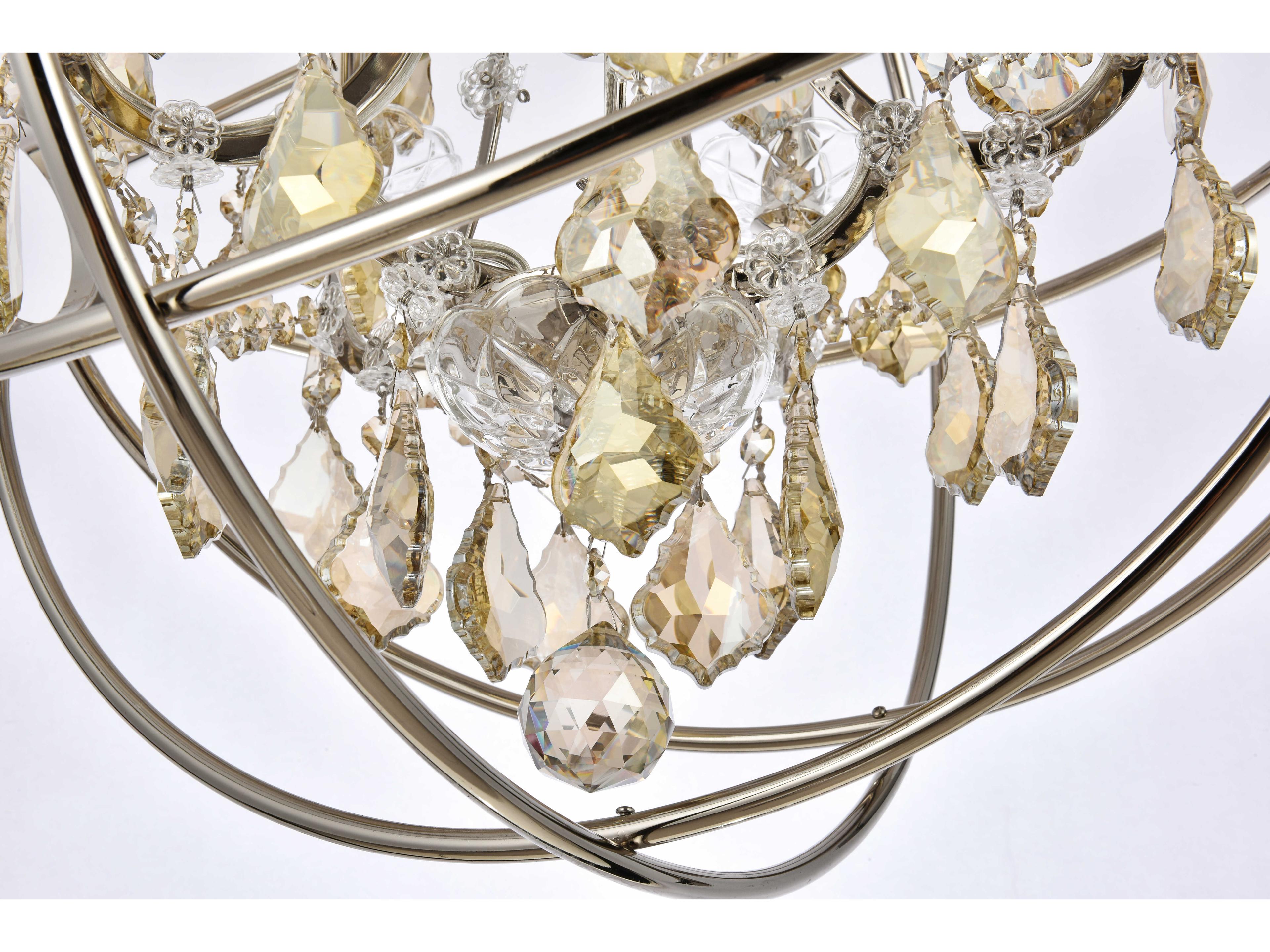 Elegant Lighting Geneva 5-Light Polished Nickel Crystal Candelabra Chandelier