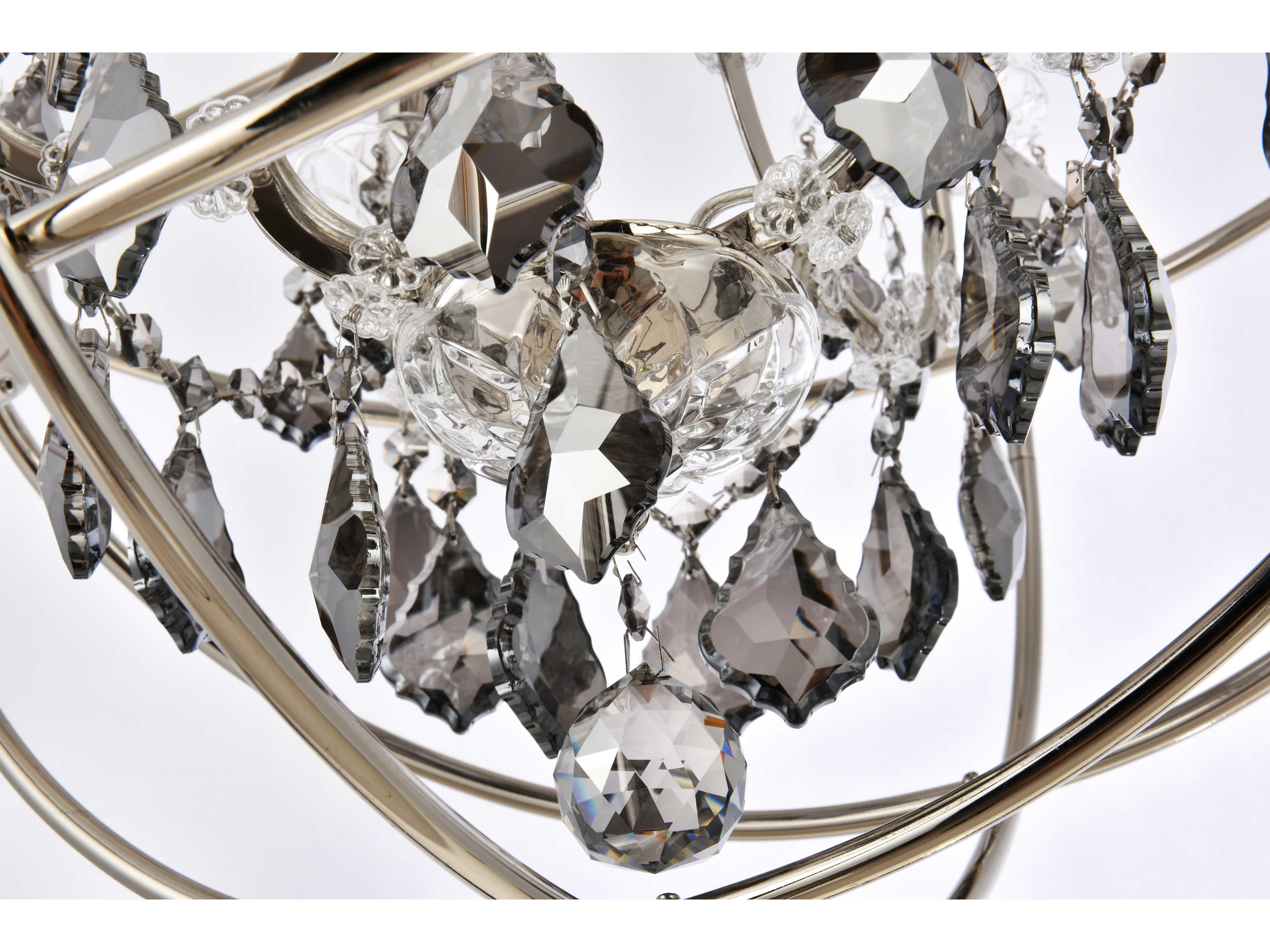 Elegant Lighting Geneva 5-Light Polished Nickel Crystal Candelabra Chandelier