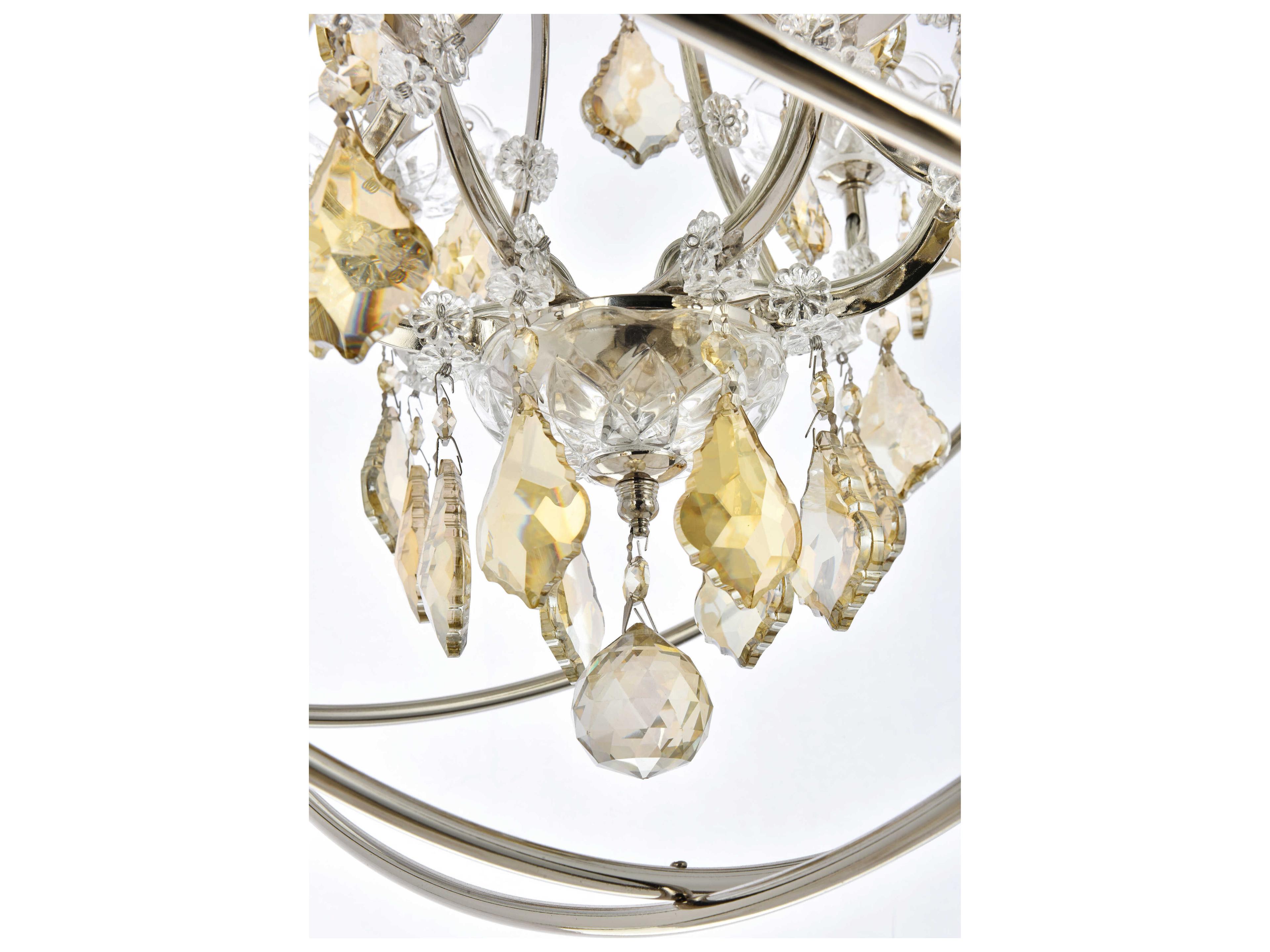 Elegant Lighting Geneva 6 -light Polished Nickel Crystal Candelabra Chandelier