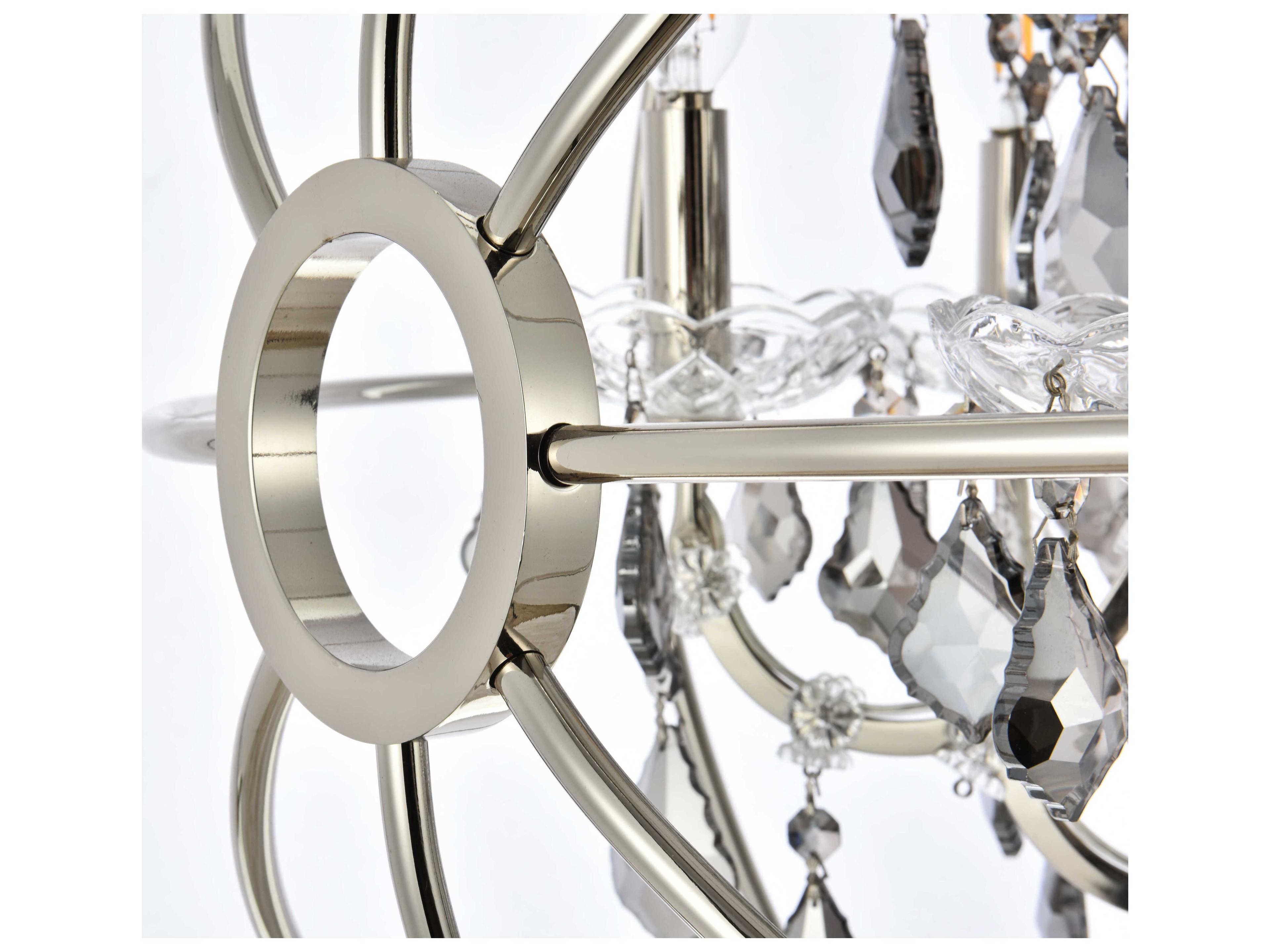 Elegant Lighting Geneva 6 -light Polished Nickel Crystal Candelabra Chandelier