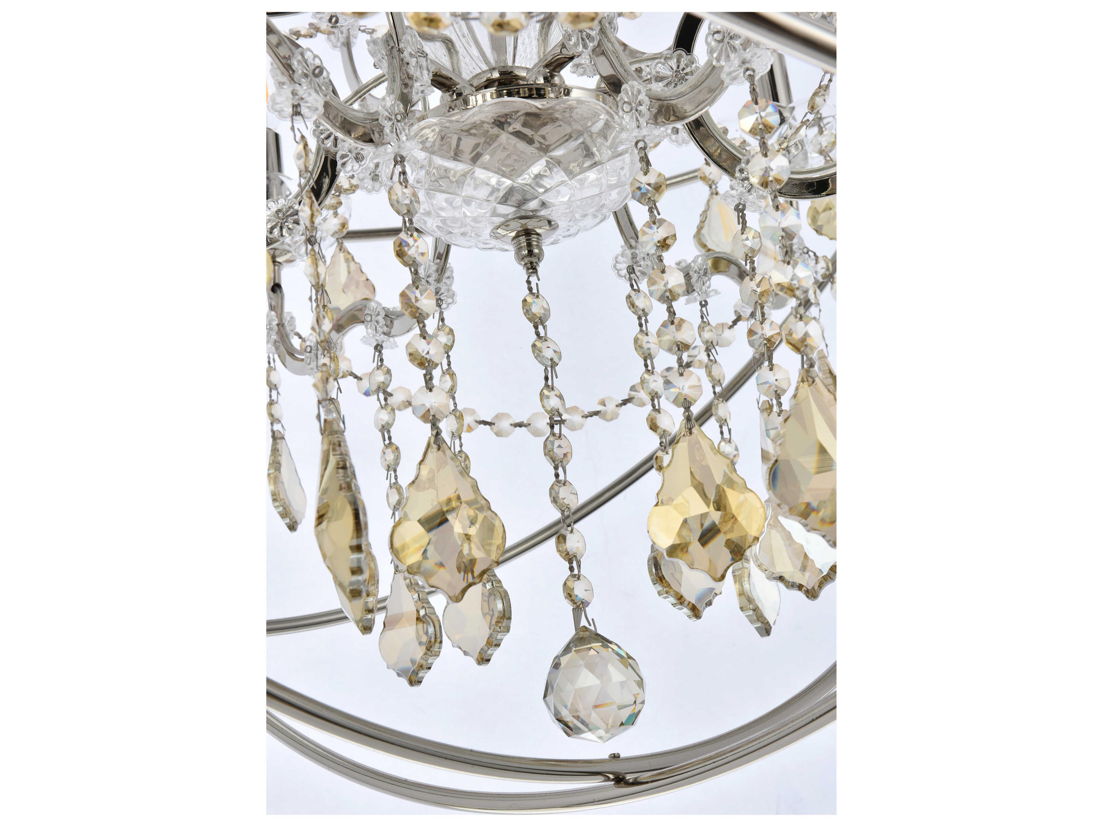 Elegant Lighting Geneva 6 -light Polished Nickel Crystal Candelabra Chandelier