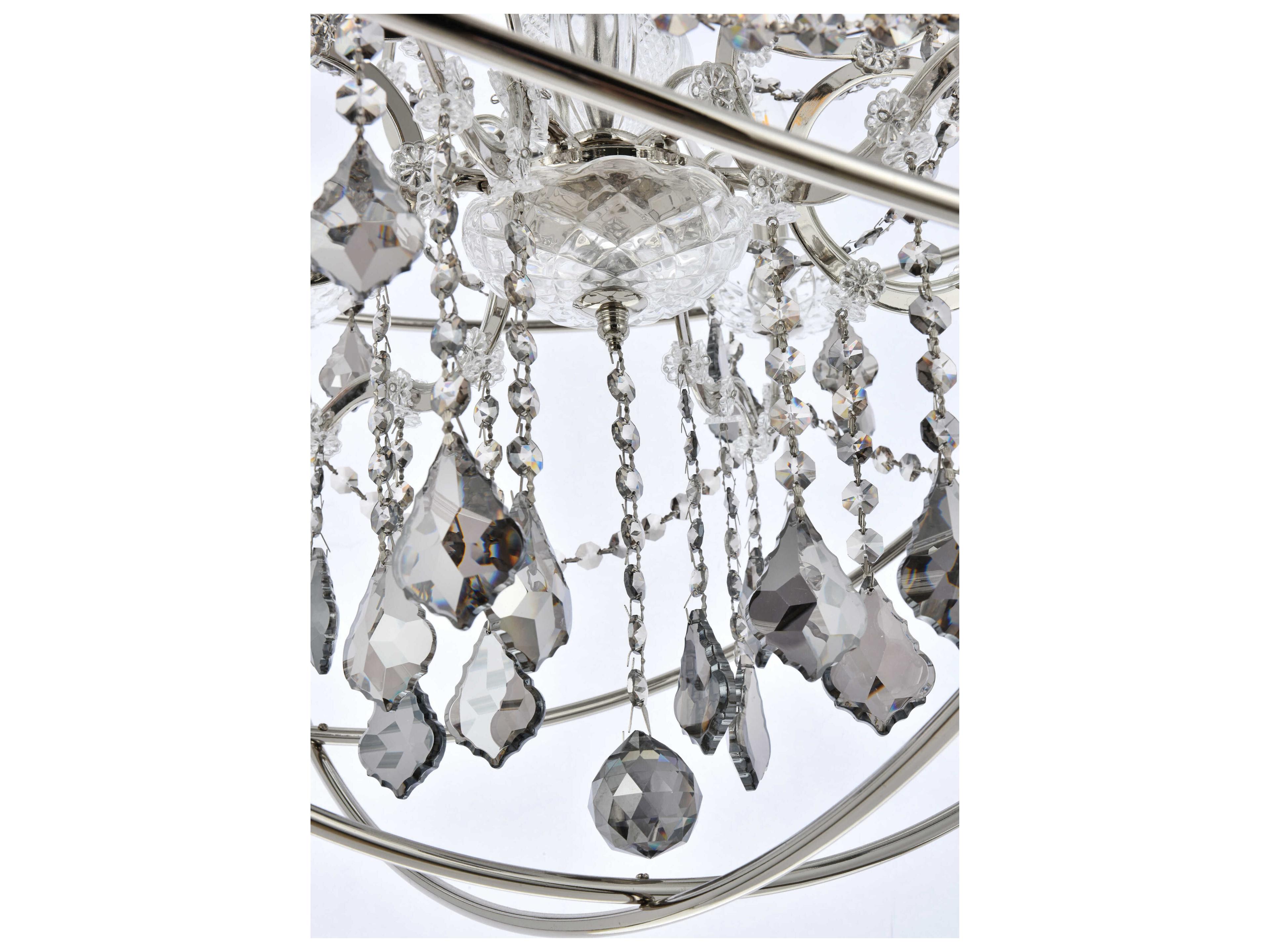 Elegant Lighting Geneva 6 -light Polished Nickel Crystal Candelabra Chandelier